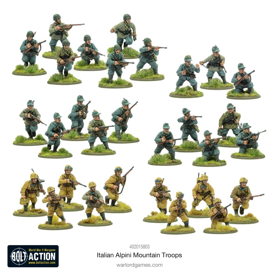 Bolt Action Italian Alpini Mountain Troops figurines 30 soldats