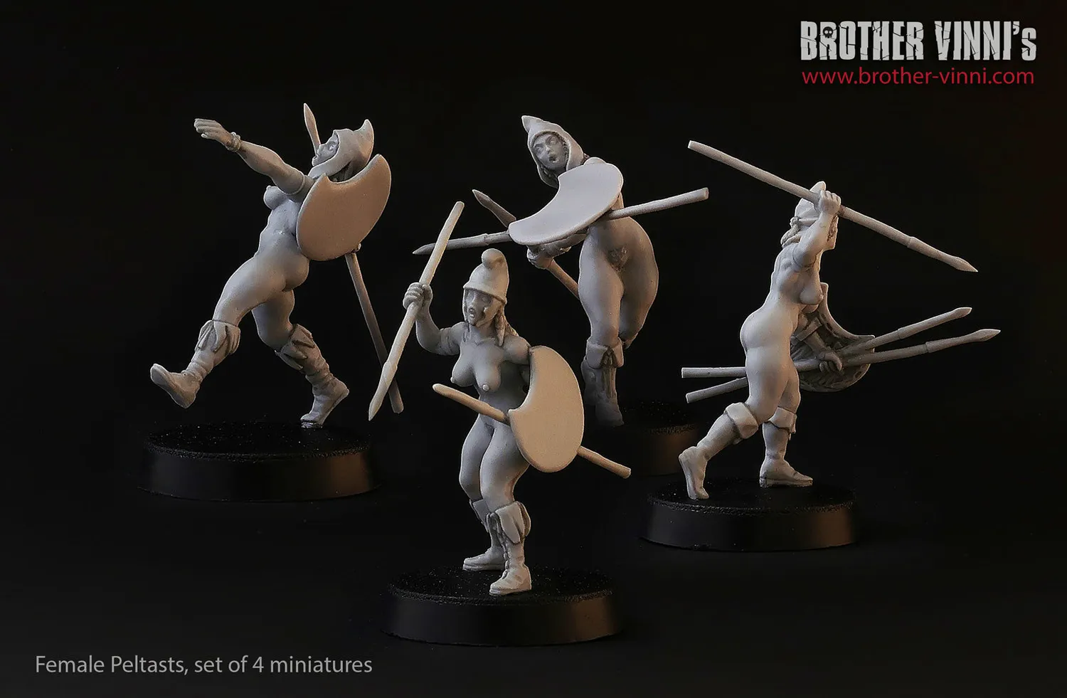 Brother Vinni Peltastes Grecques lot 4 figurines résine 28mm