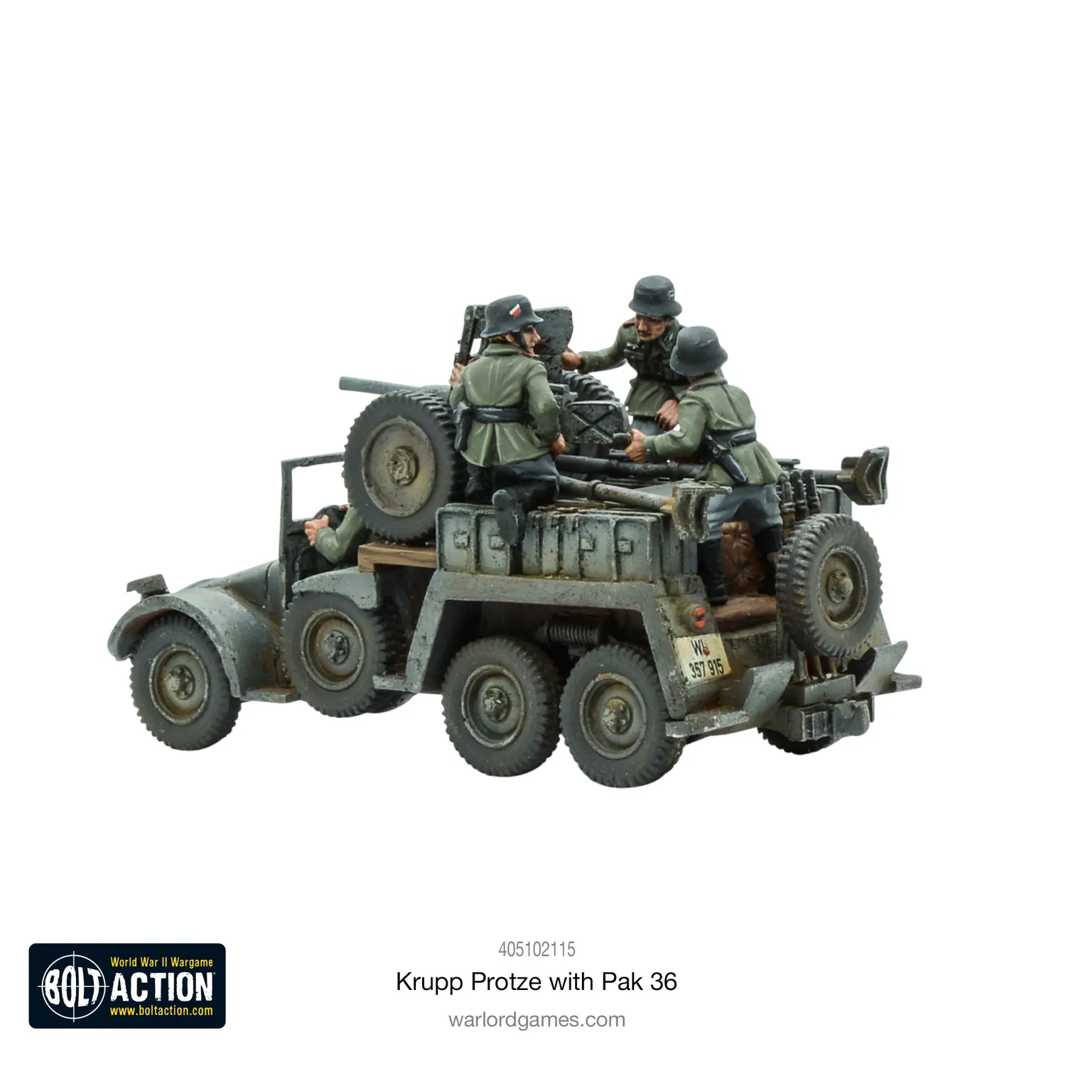Bolt Action Krupp Protze Pak 36 véhicule résine allemand