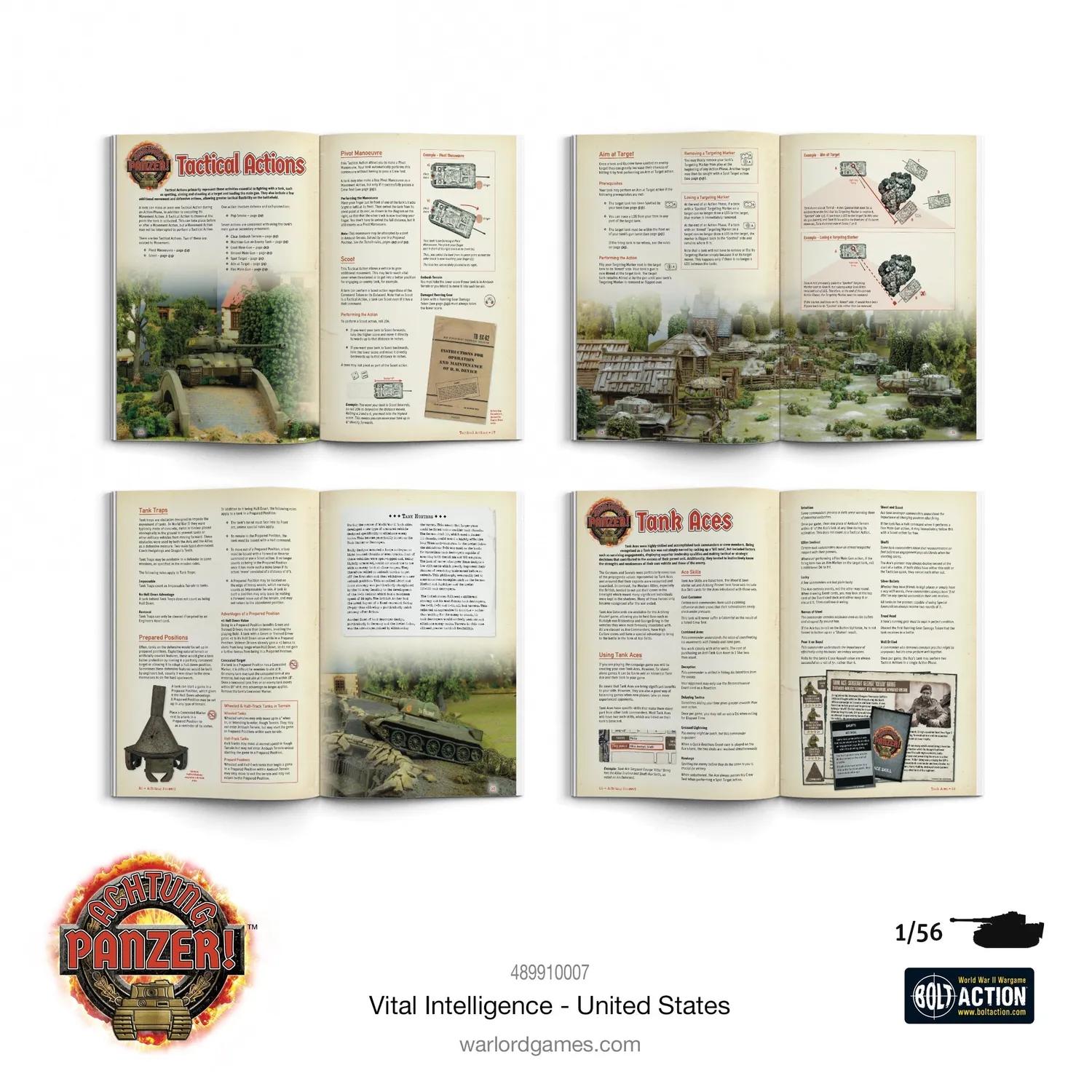 Warlord Games Achtung Panzer Vital Intelligence USA livre cartes
