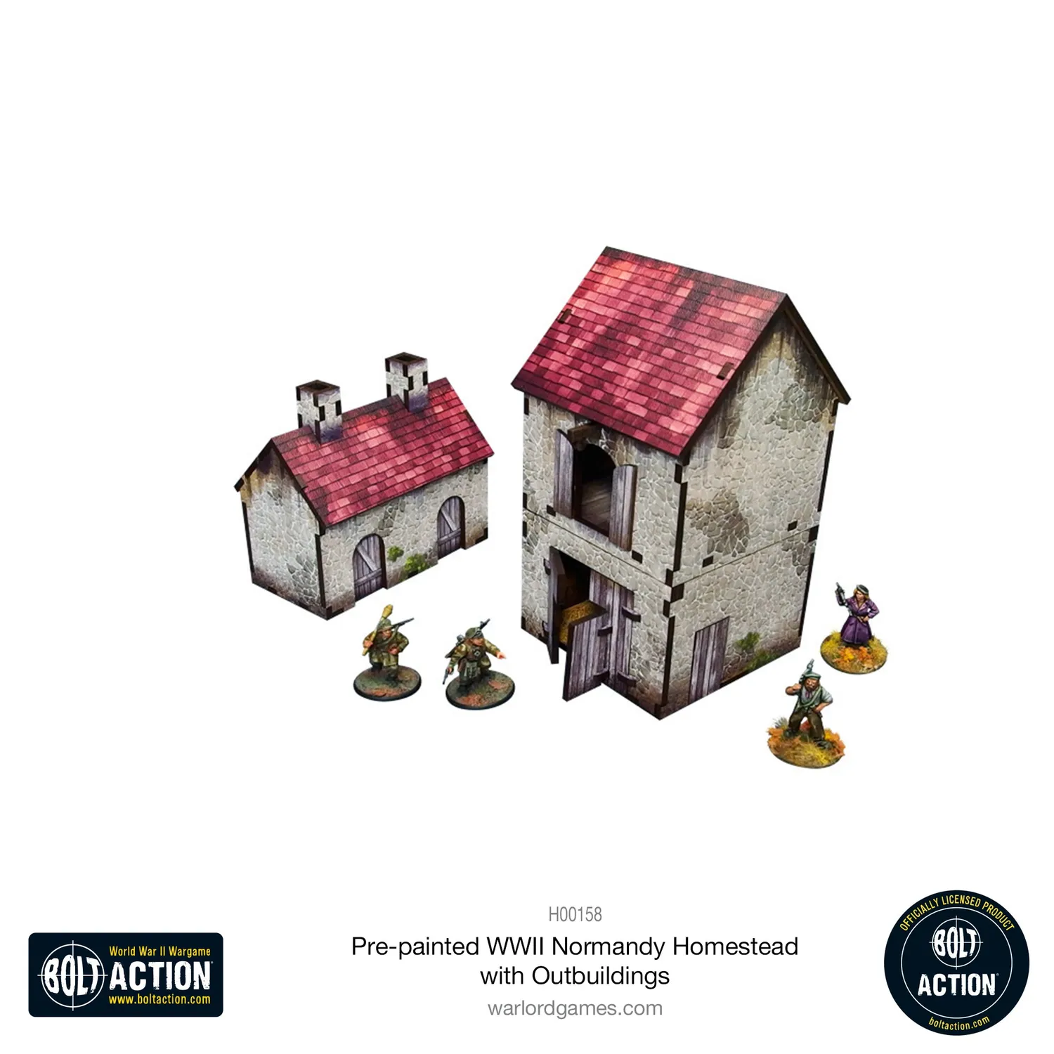Bolt Action Normandy Homestead décor 3 bâtiments prépeints échelle 28 mm