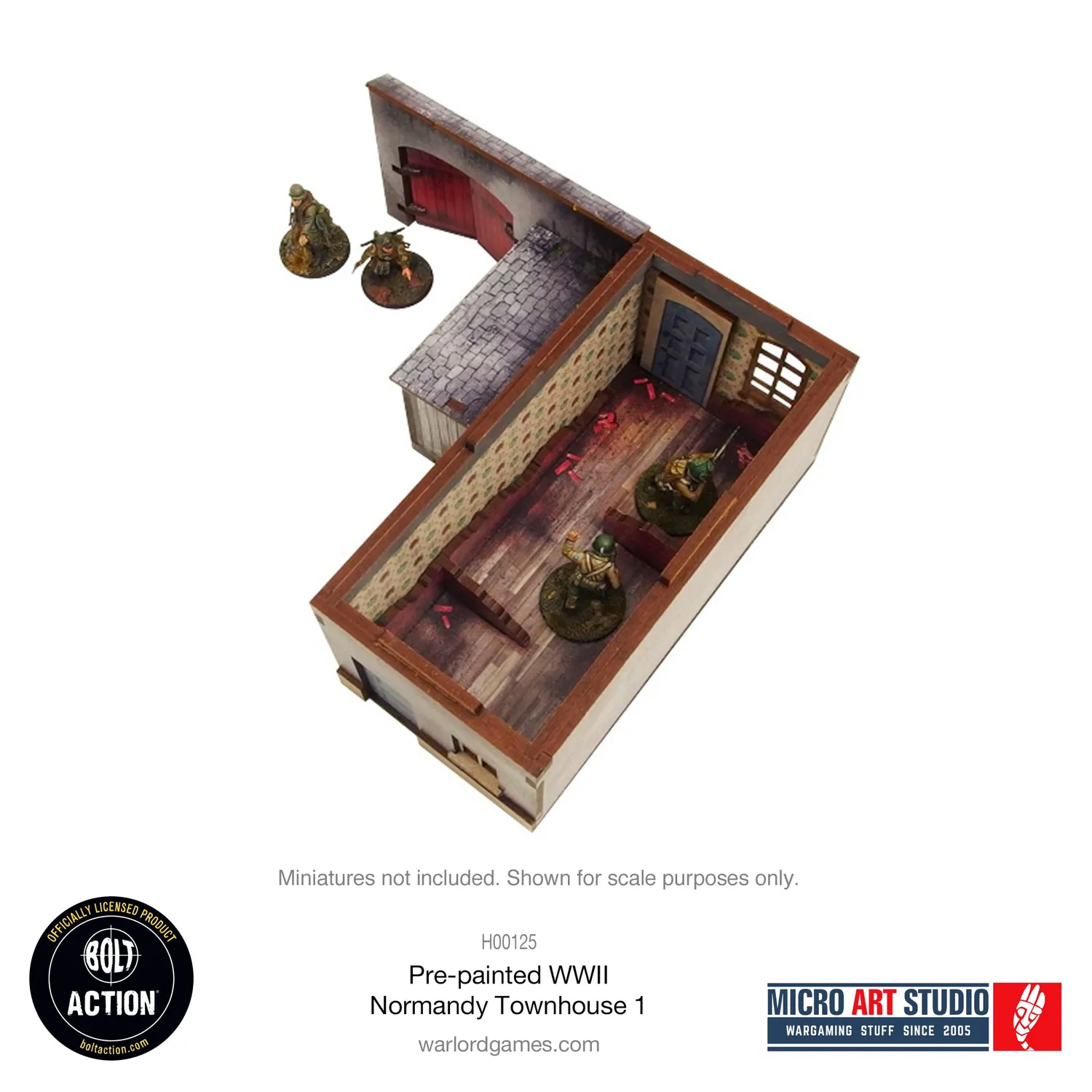 Bolt Action Pre-painted WW2 Normandy Townhouse 1 bâtiment prépeint 28-30 mm