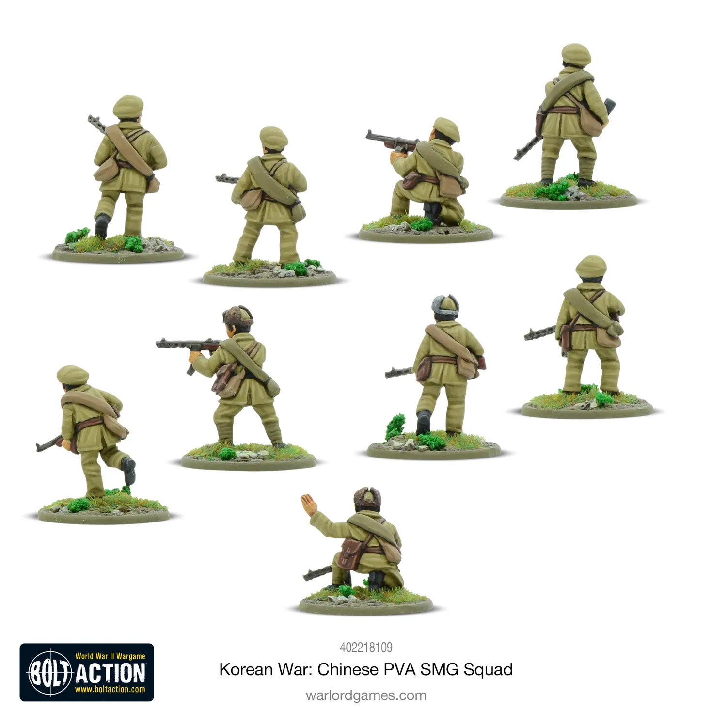 Bolt Action Chinese PVA SMG Squad figurines métal x9
