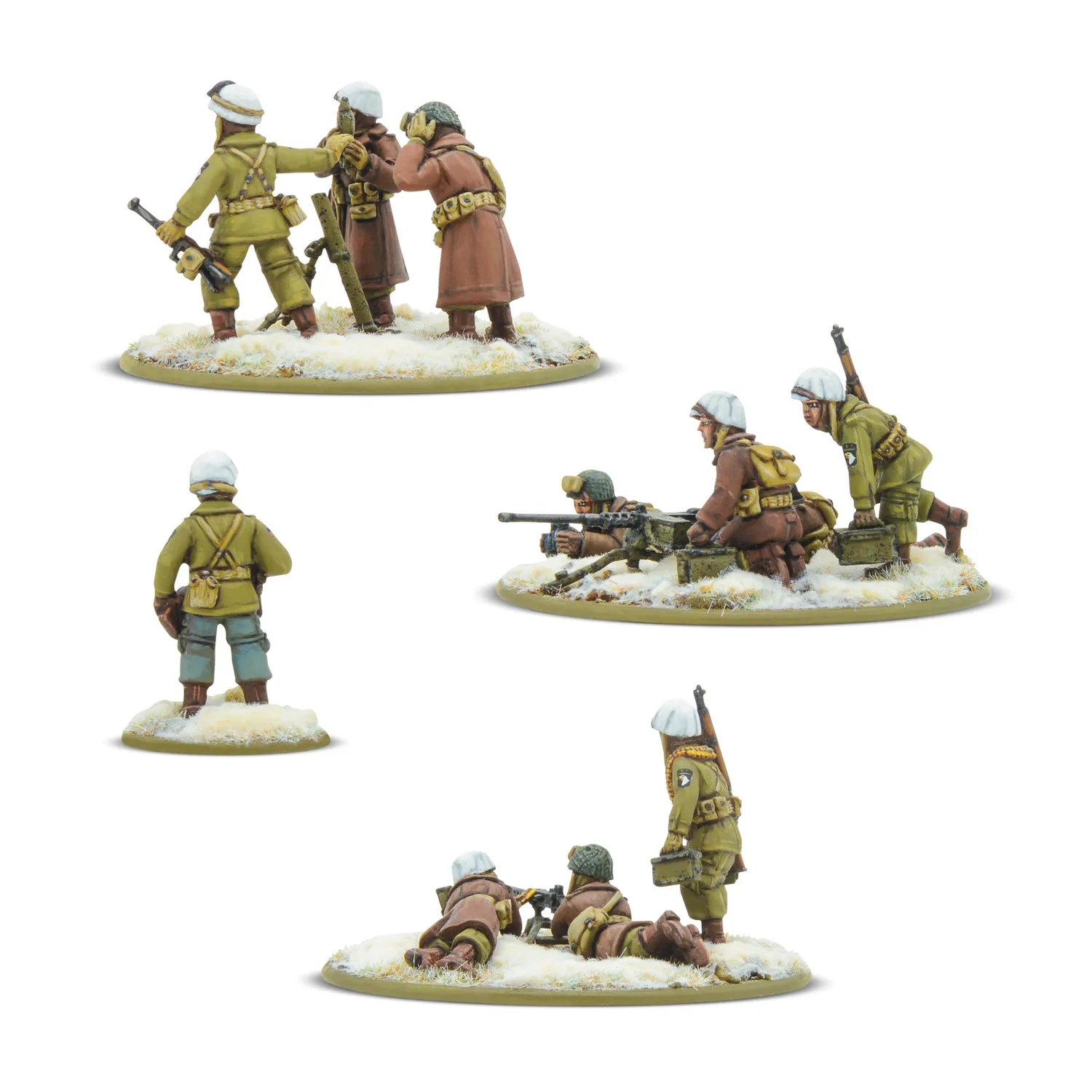 Bolt Action US Airborne Winter Heavy Weapons Platoon platoon armes lourdes résine métal