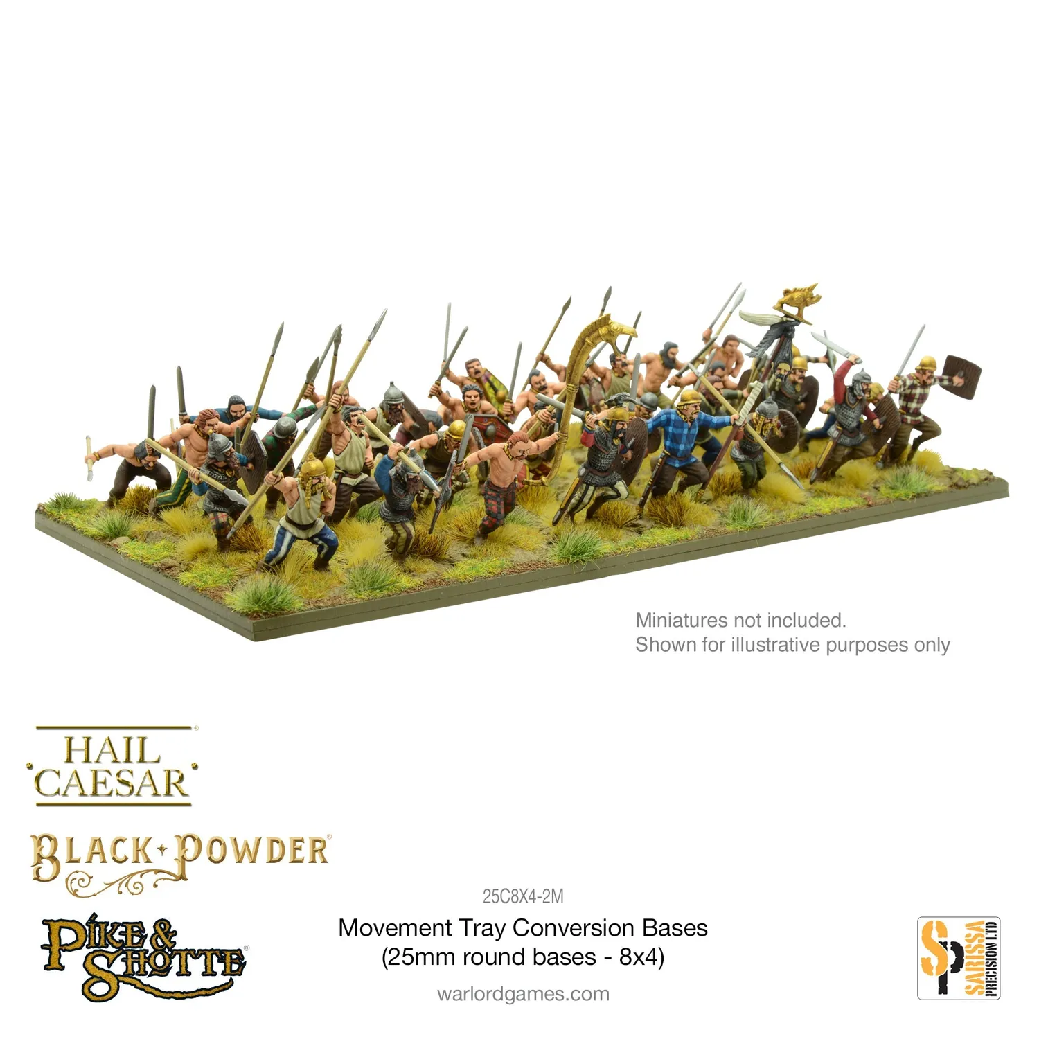 Bolt Action Bases Movement Tray Conversion Bases 25mm rond 8x4 MDF