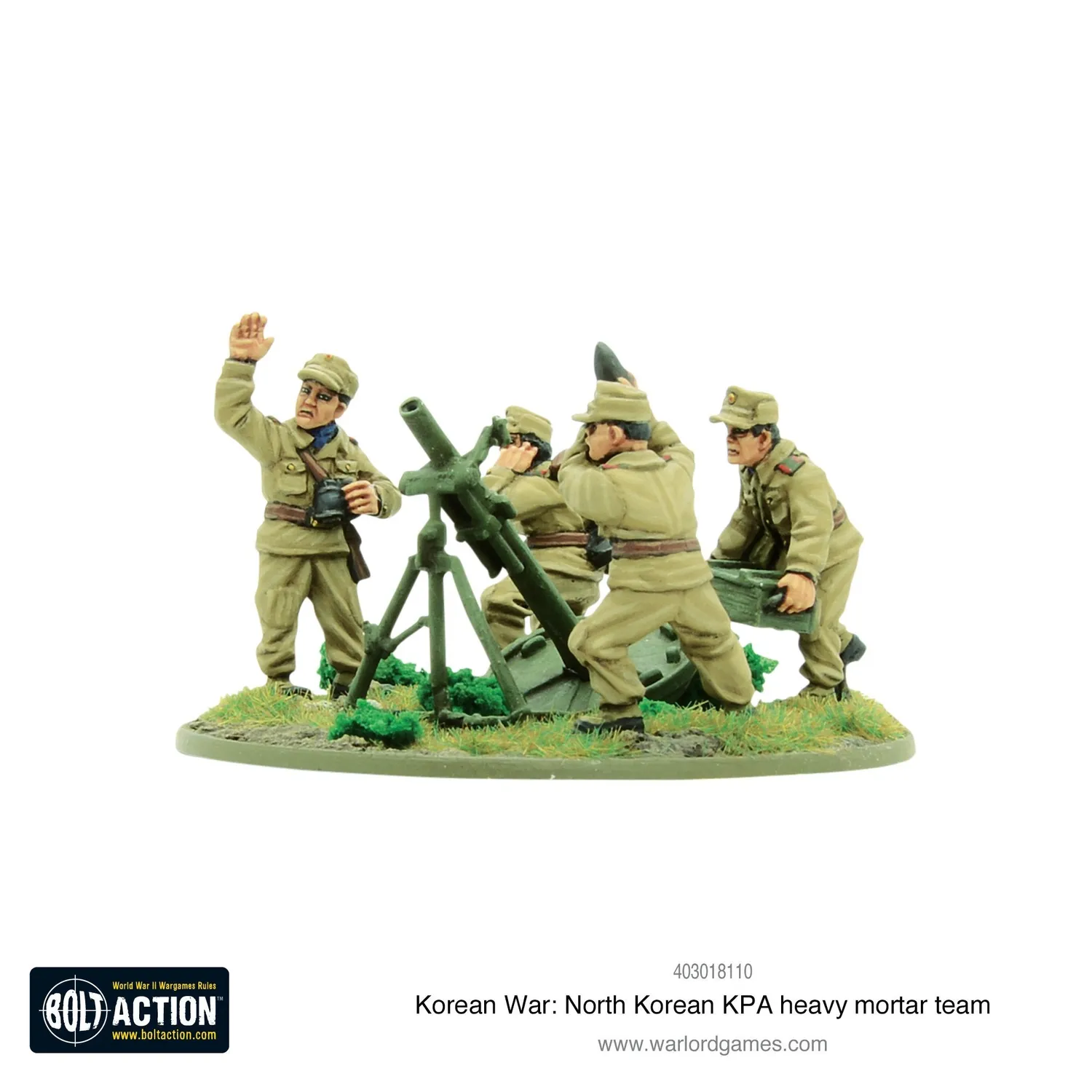 Bolt Action Korean War North Korean KPA heavy mortar team mortier métal