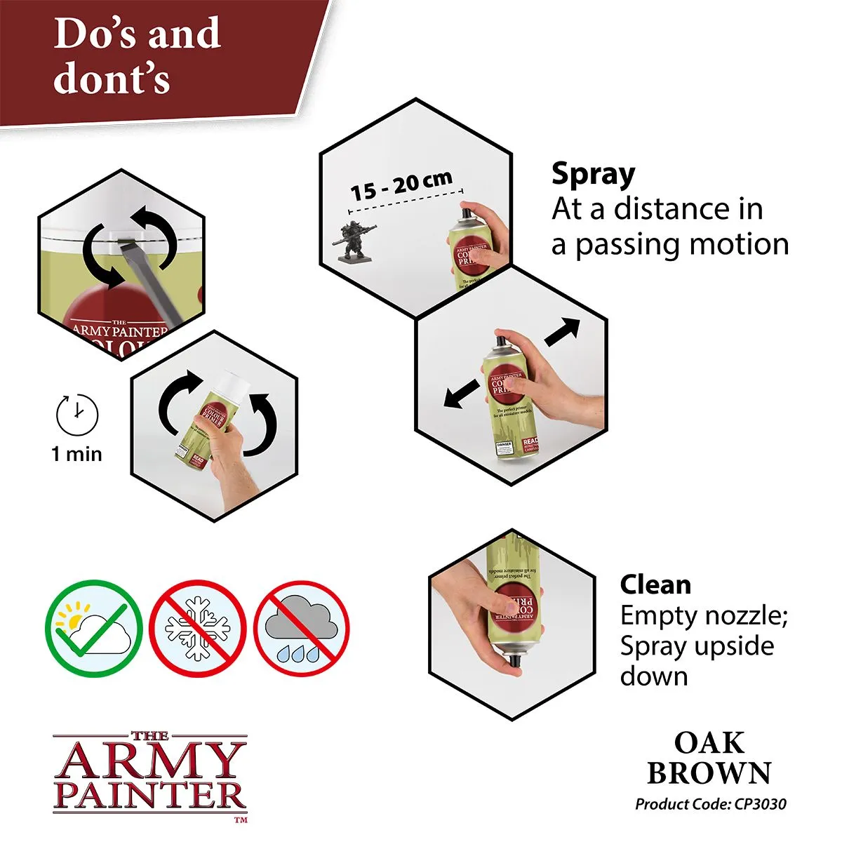 Army Painter Colour Primer Oak Brown bombe sous-couche marron