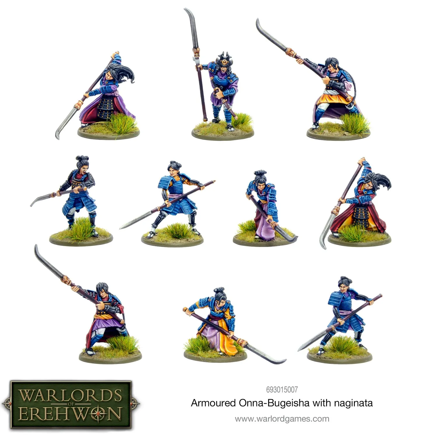 Warlords Erehwon Onna-bugeisha blindée figurines métal