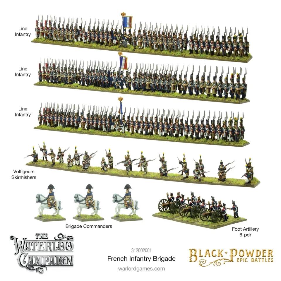 Black Powder Epic Battles Waterloo Brigade Française figurines