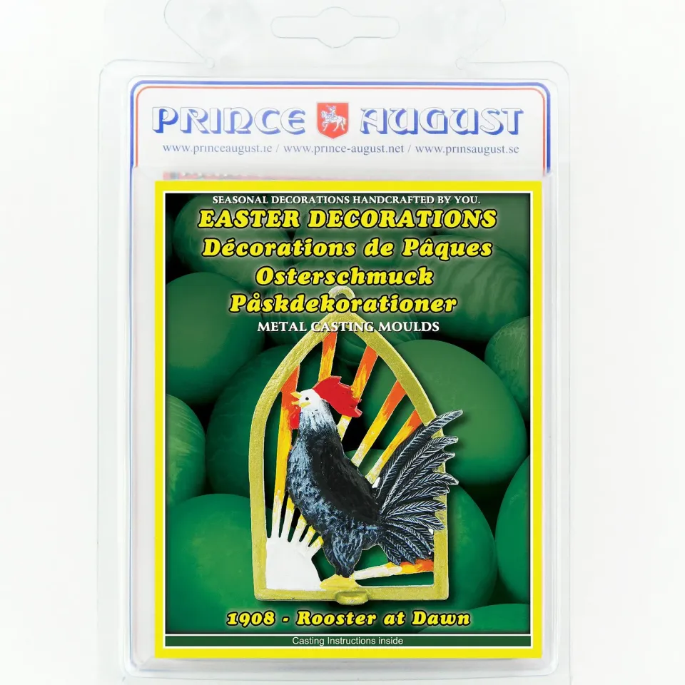 Prince August PA1908 moule coq de Pâques à l’aube en métal