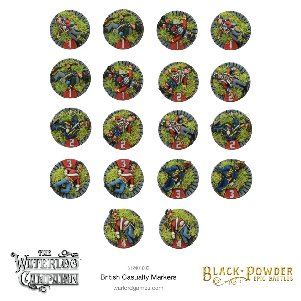 Warlord Black Powder Epic British marqueurs pertes résine x18