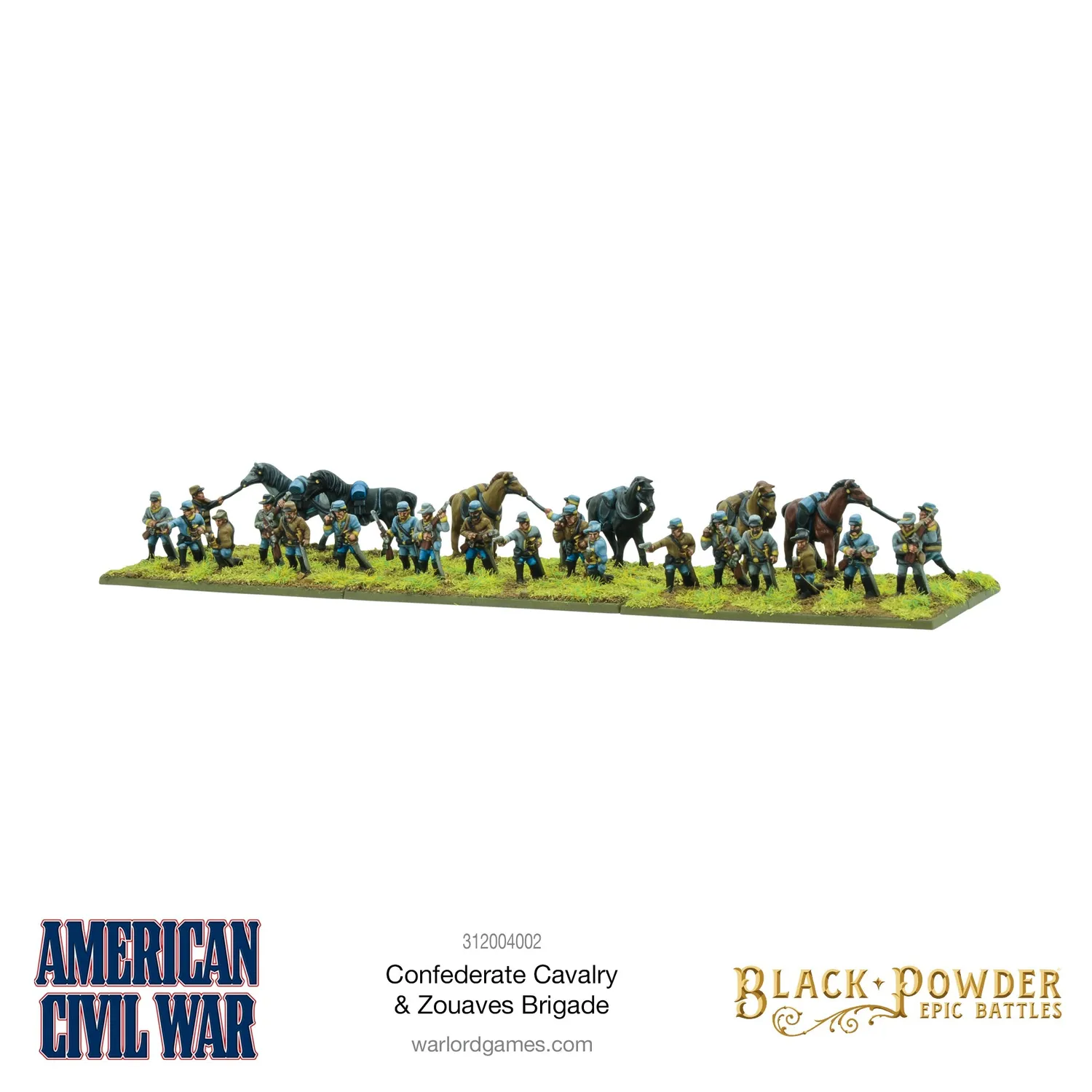 Bolt Action Black Powder Epic Battles American Civil War Confederate Cavalry & Zouaves Brigade figurines plastique