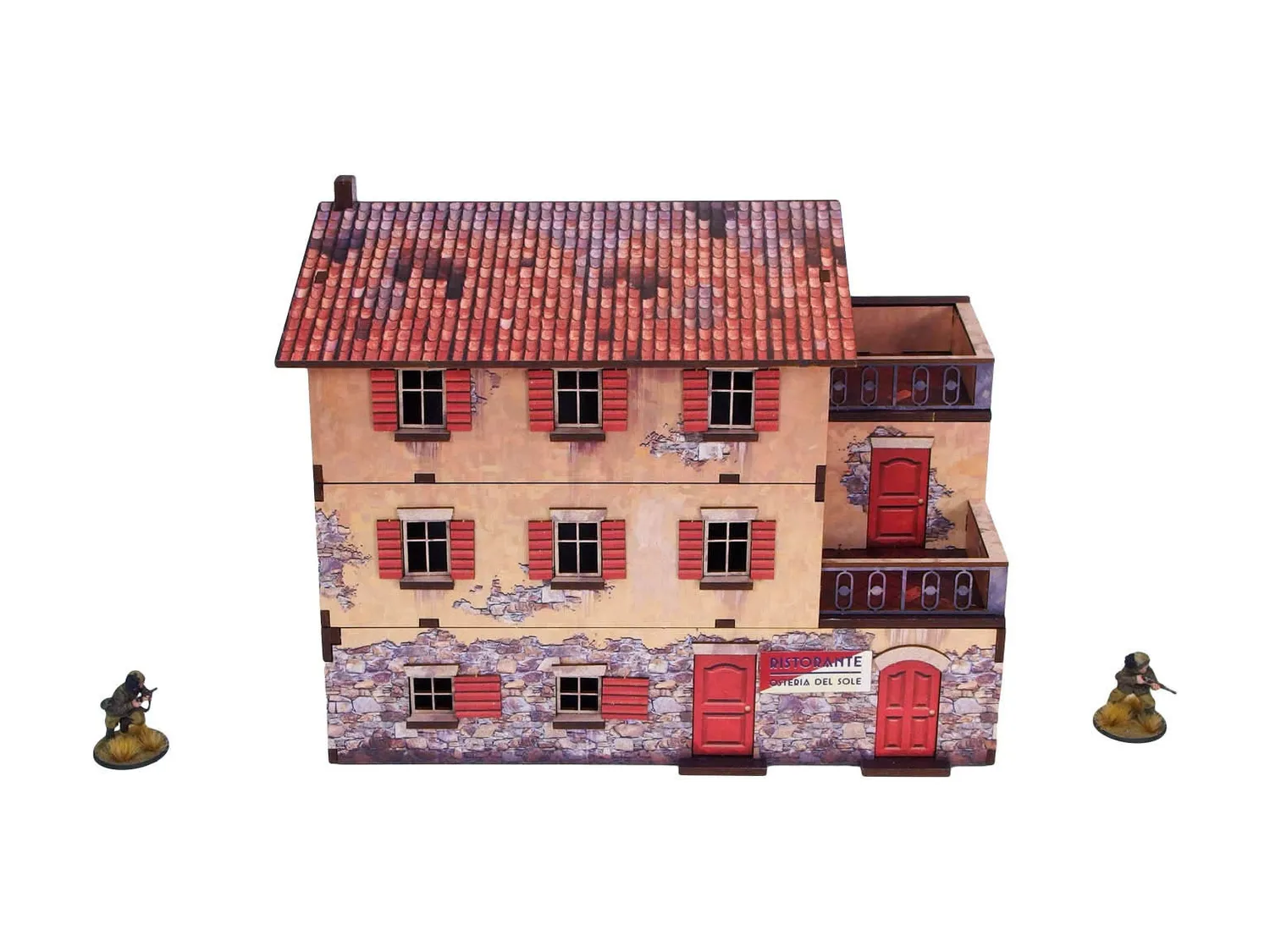 Bolt Action Large House (1) décor prépeint 28mm Italie