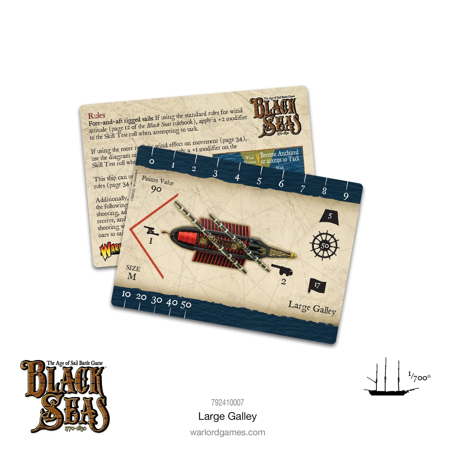 Bolt Action Black Seas Large Galley navire en résine et métal