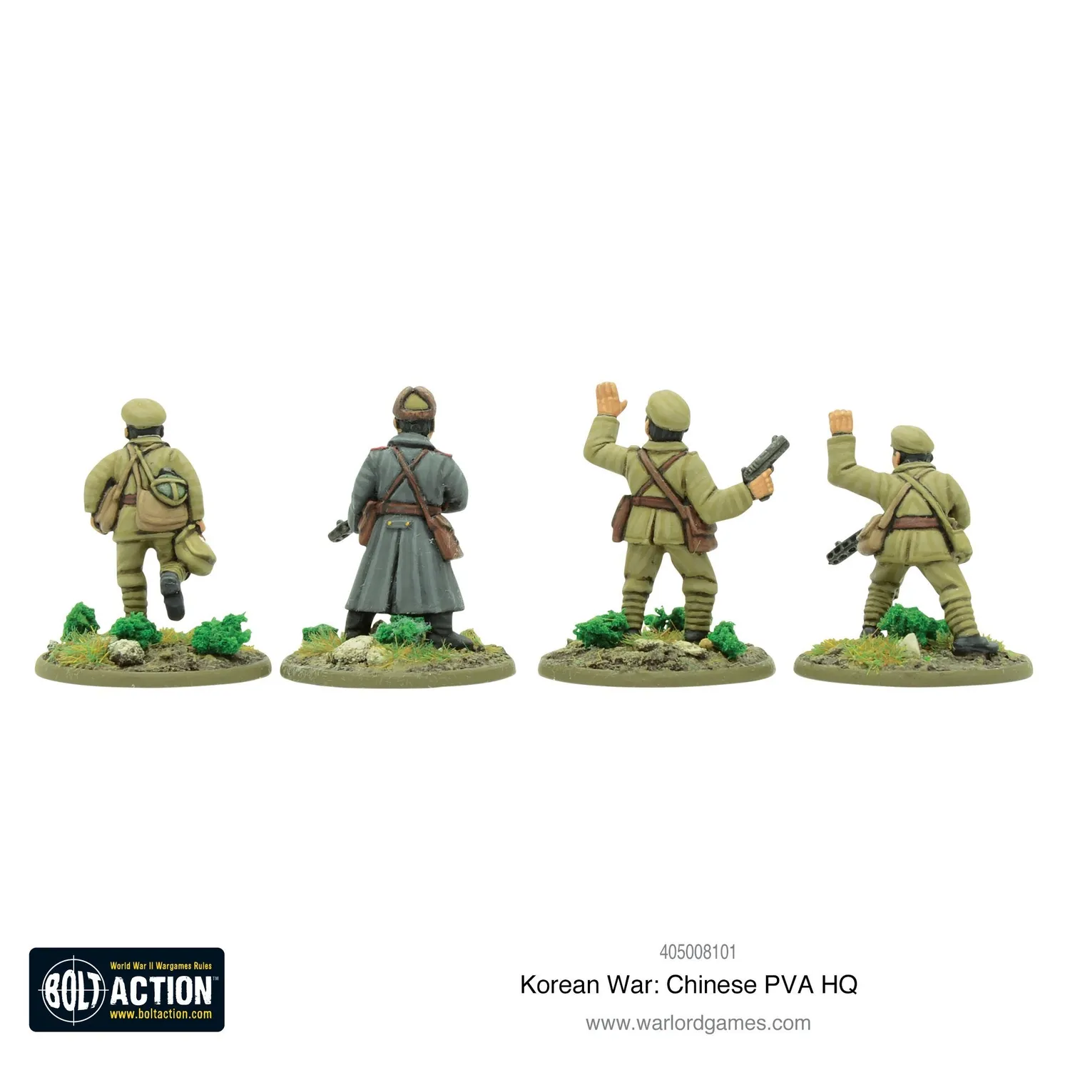 Bolt Action Korean War Chinese PVA HQ figurines métal x4