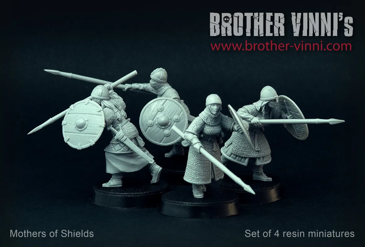 Brother Vinni Female Viking Warriors figurine résine 28mm lot de 4