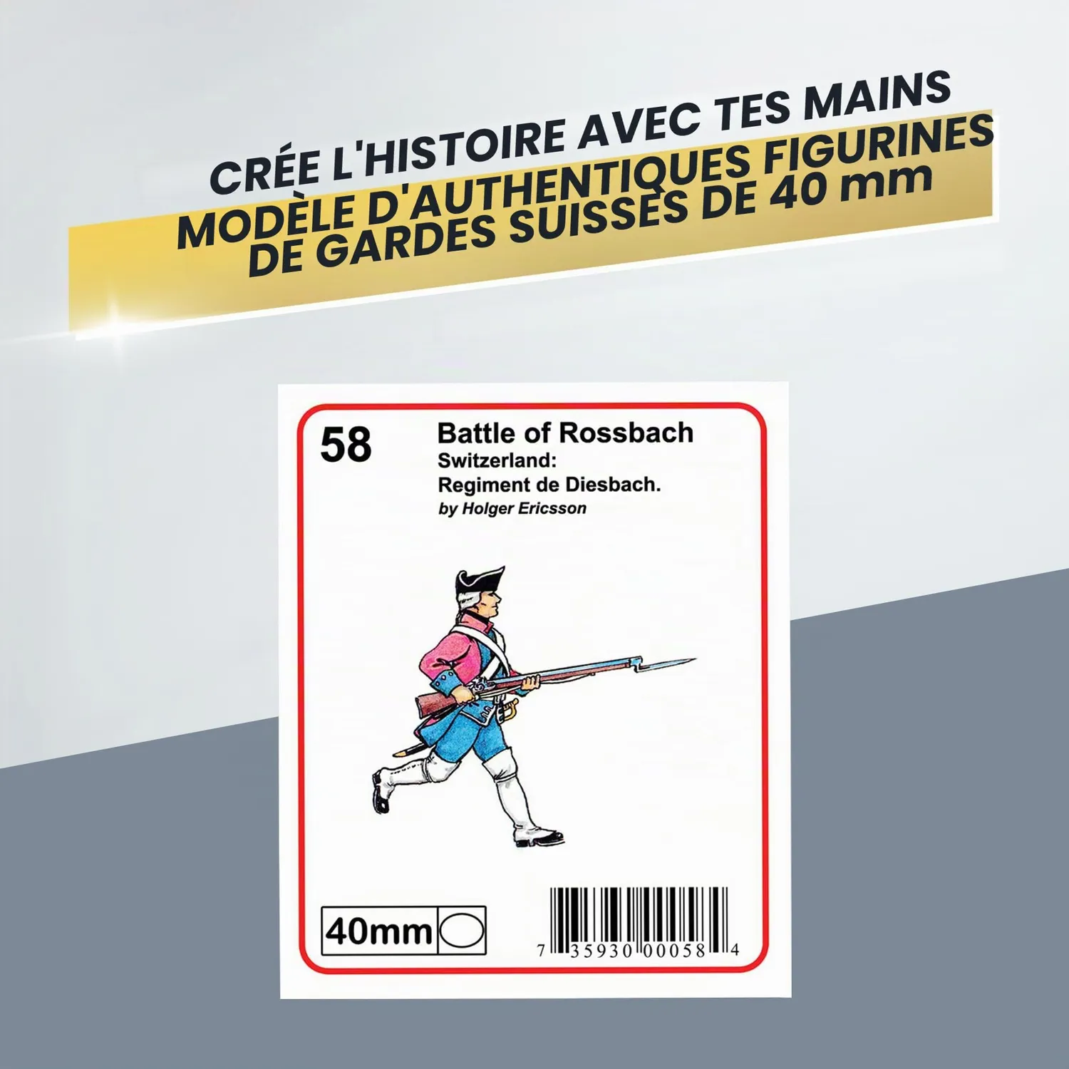 Prince August Battle of Rossbach Grenadiers moules caoutchouc PA66 PA67 PA69 40 mm