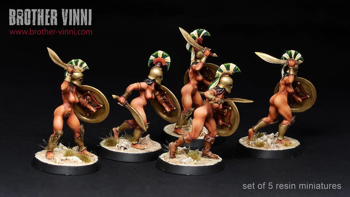 Brother Vinni Female Greek Hoplites figurines 28 mm lot de 5