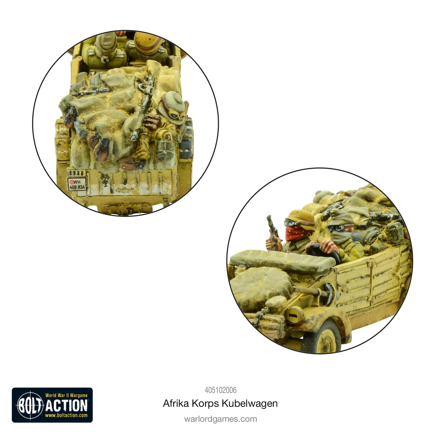 Bolt Action Afrika Korps Kubelwagen véhicule résine métal