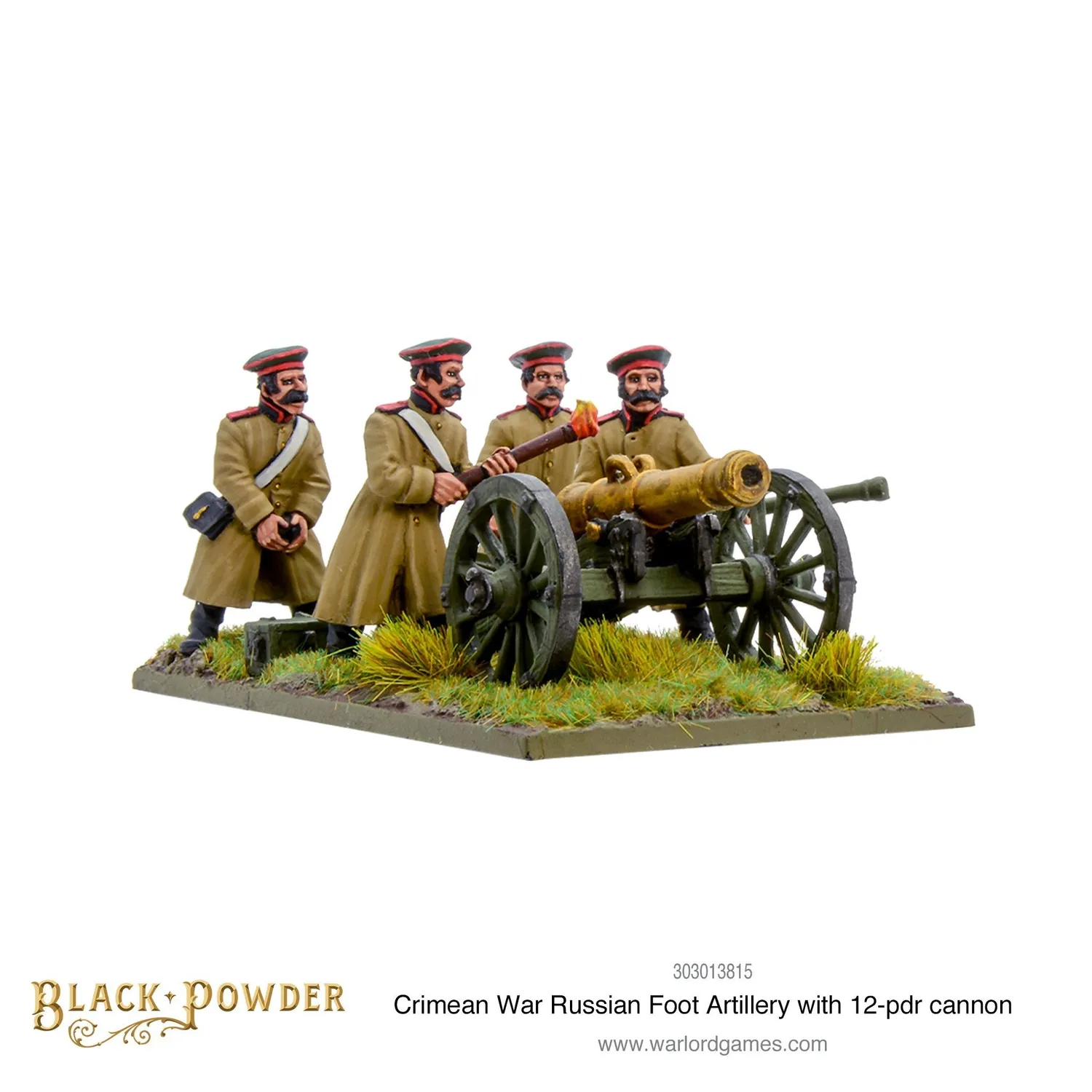 Warlord Games Crimean War Russian foot artillery with 12-pdr cannon figurine métal