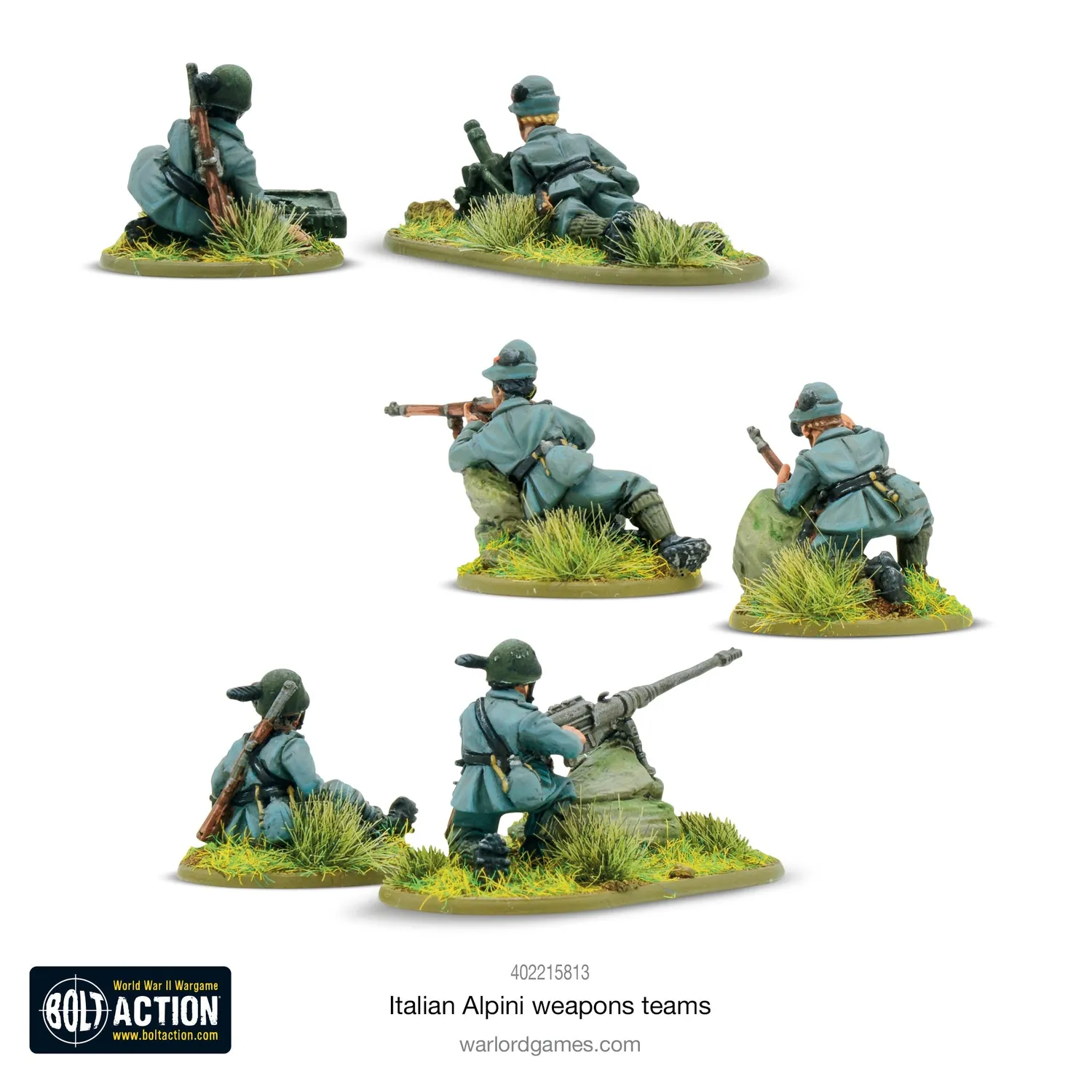 Bolt Action Italian Alpini Weapons Teams équipes d’armes en résine