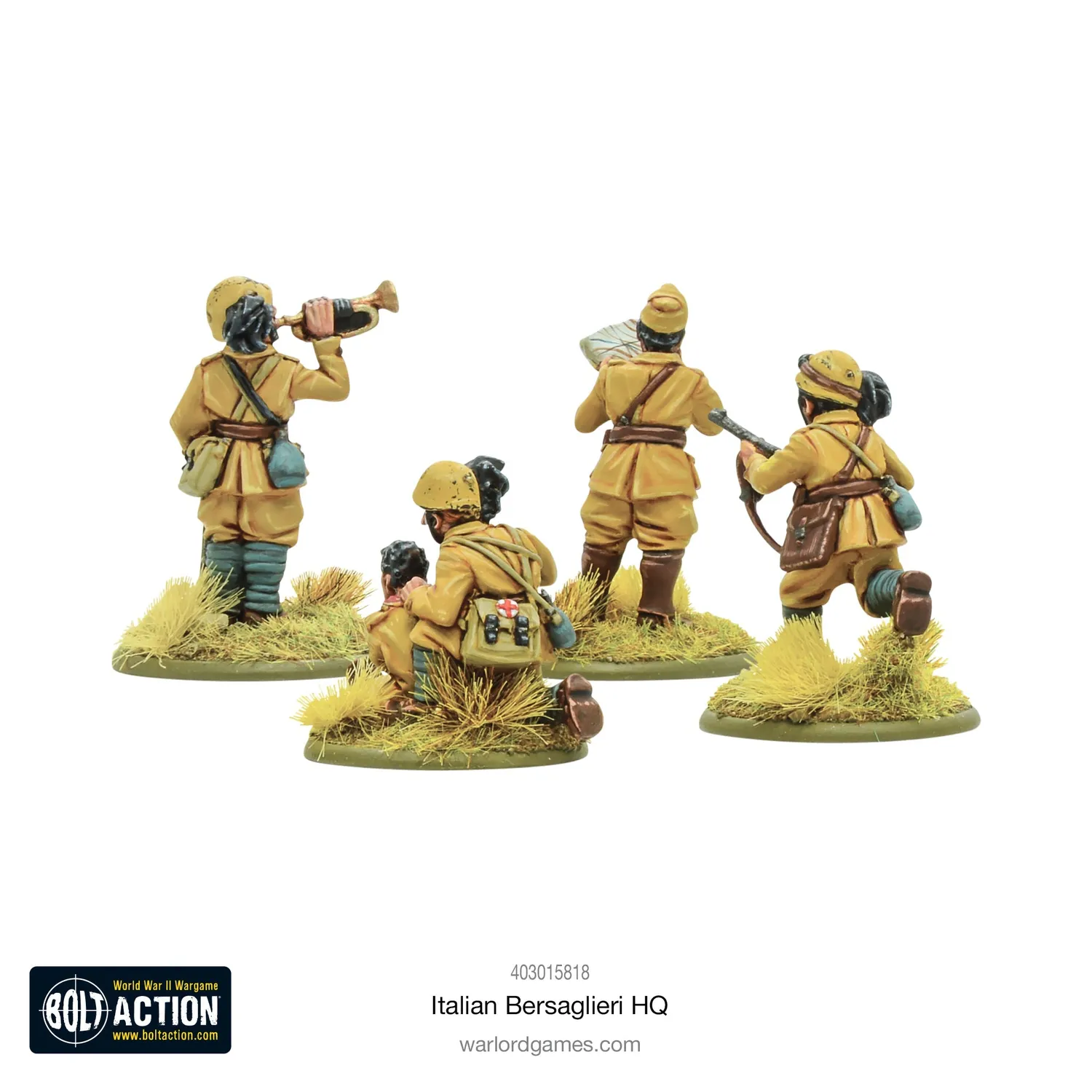 Bolt Action Italian Bersaglieri HQ figurines de commandement métal