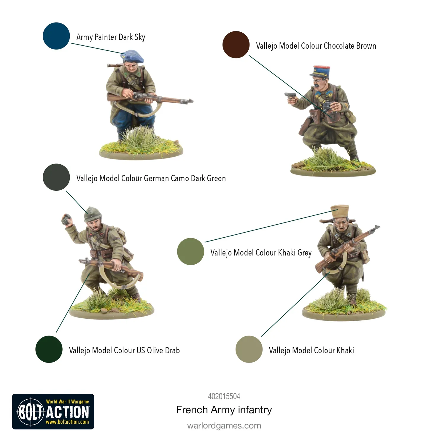 Bolt Action Armée Française infanterie boîte 30 figurines