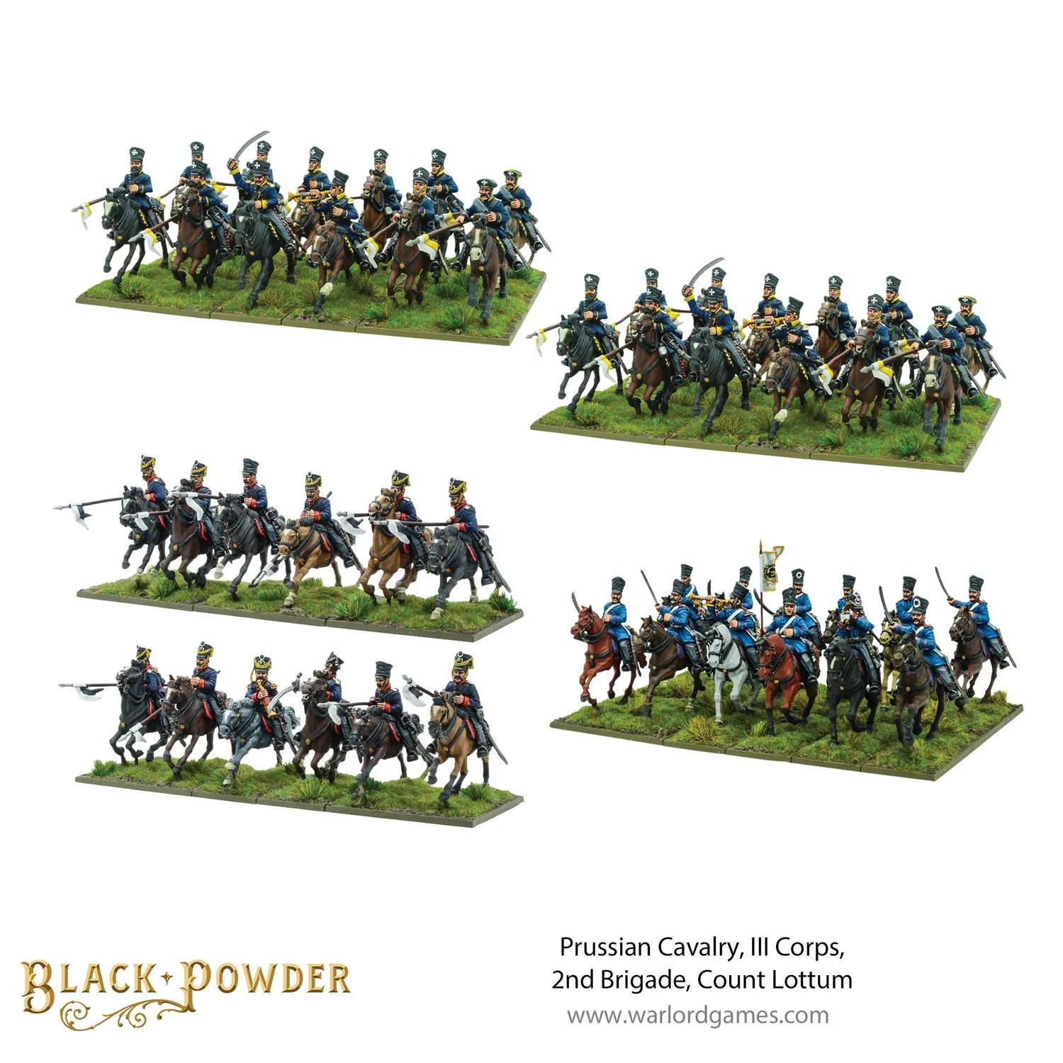 Bolt Action Black Powder Prussian Cavalry III Corps 2nd Brigade Count Lottum figurines résine