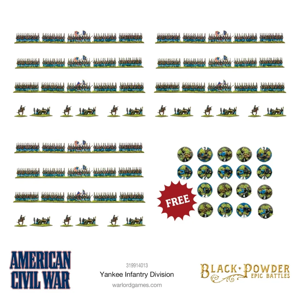 Bolt Action Black Powder Epic Battles Yankee Infantry Division figurines