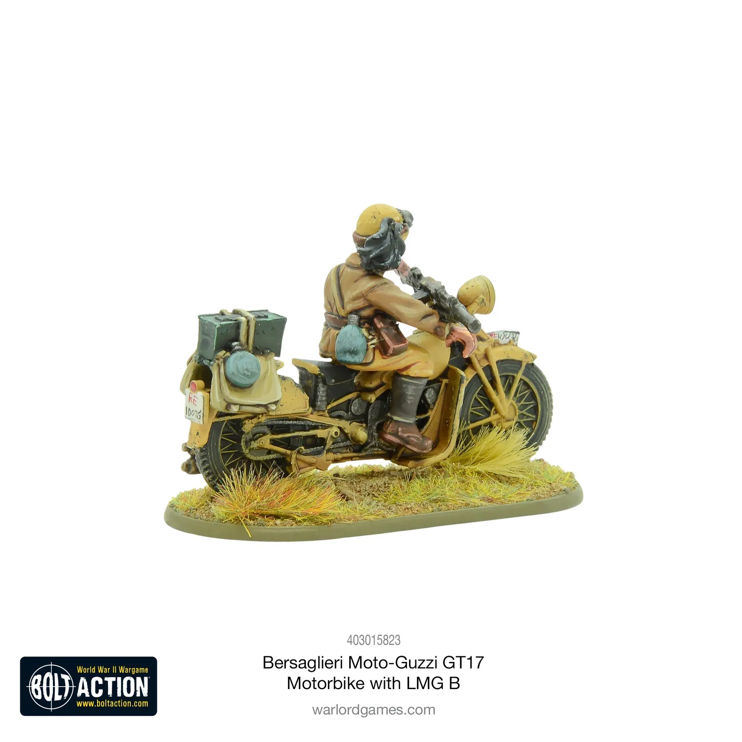 Bolt Action Bersaglieri Moto-Guzzi GT17 moto avec LMG B métal