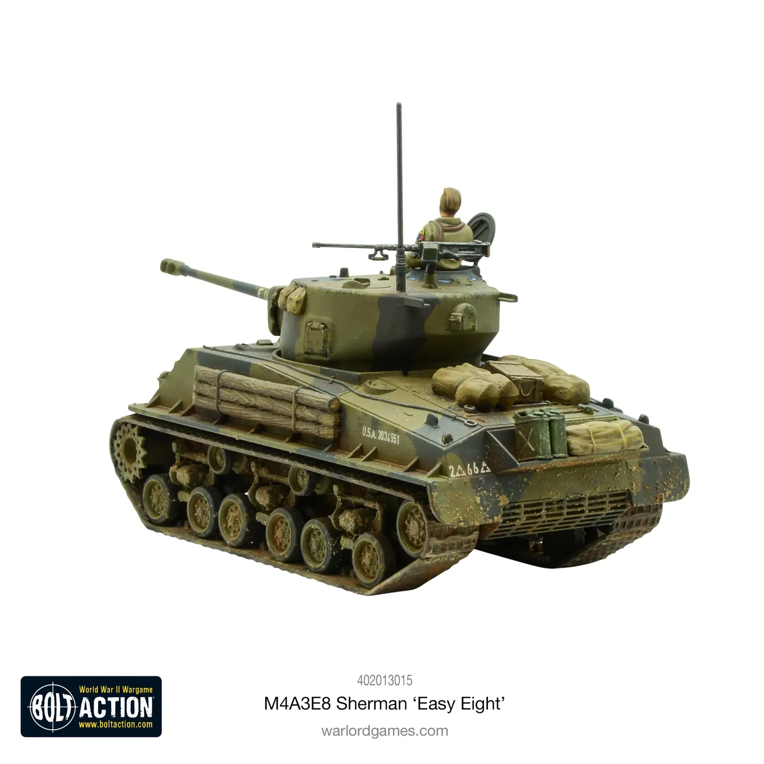Bolt Action M4A3E8 Sherman Easy Eight char plastique 76 mm