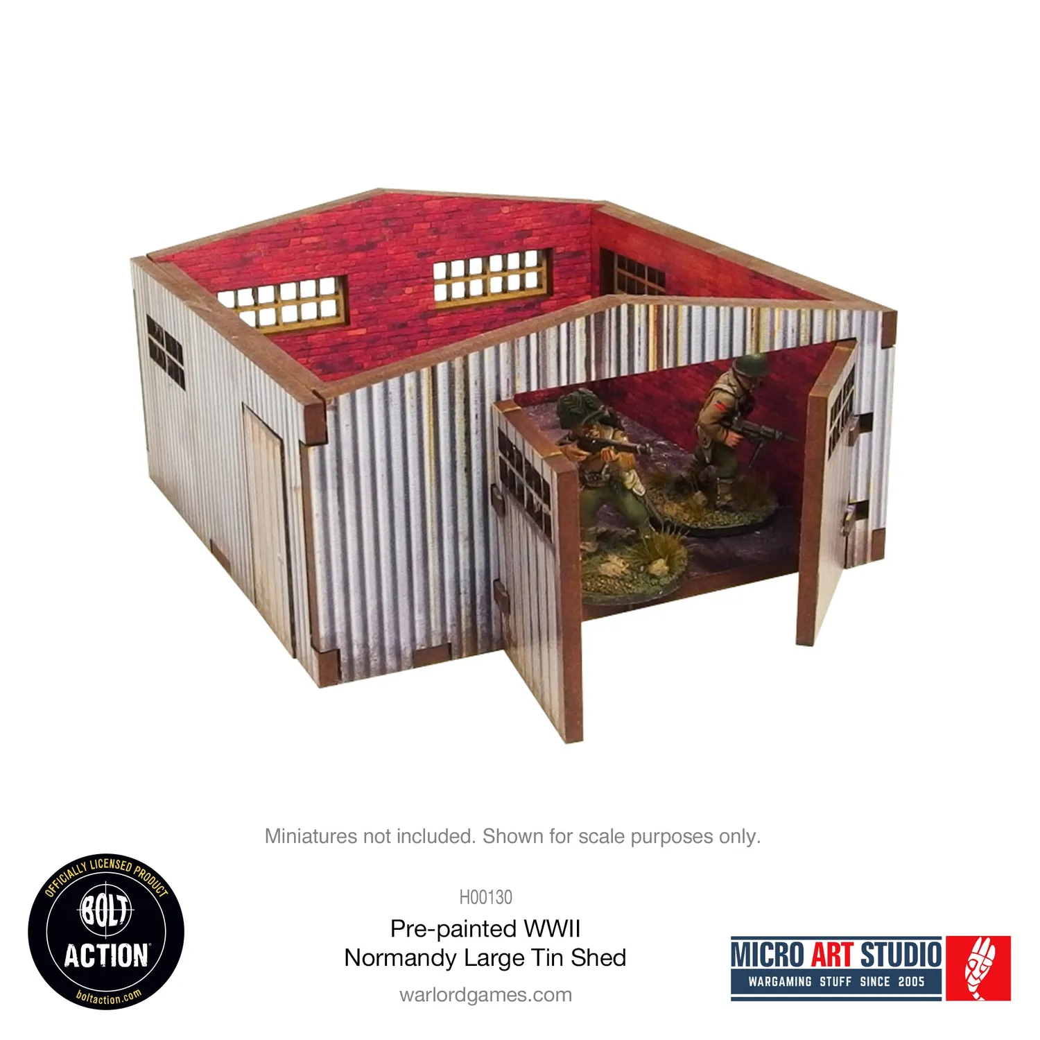 Bolt Action Pre-painted WW2 Normandy Large Tin Shed décor prépeint 28–30 mm