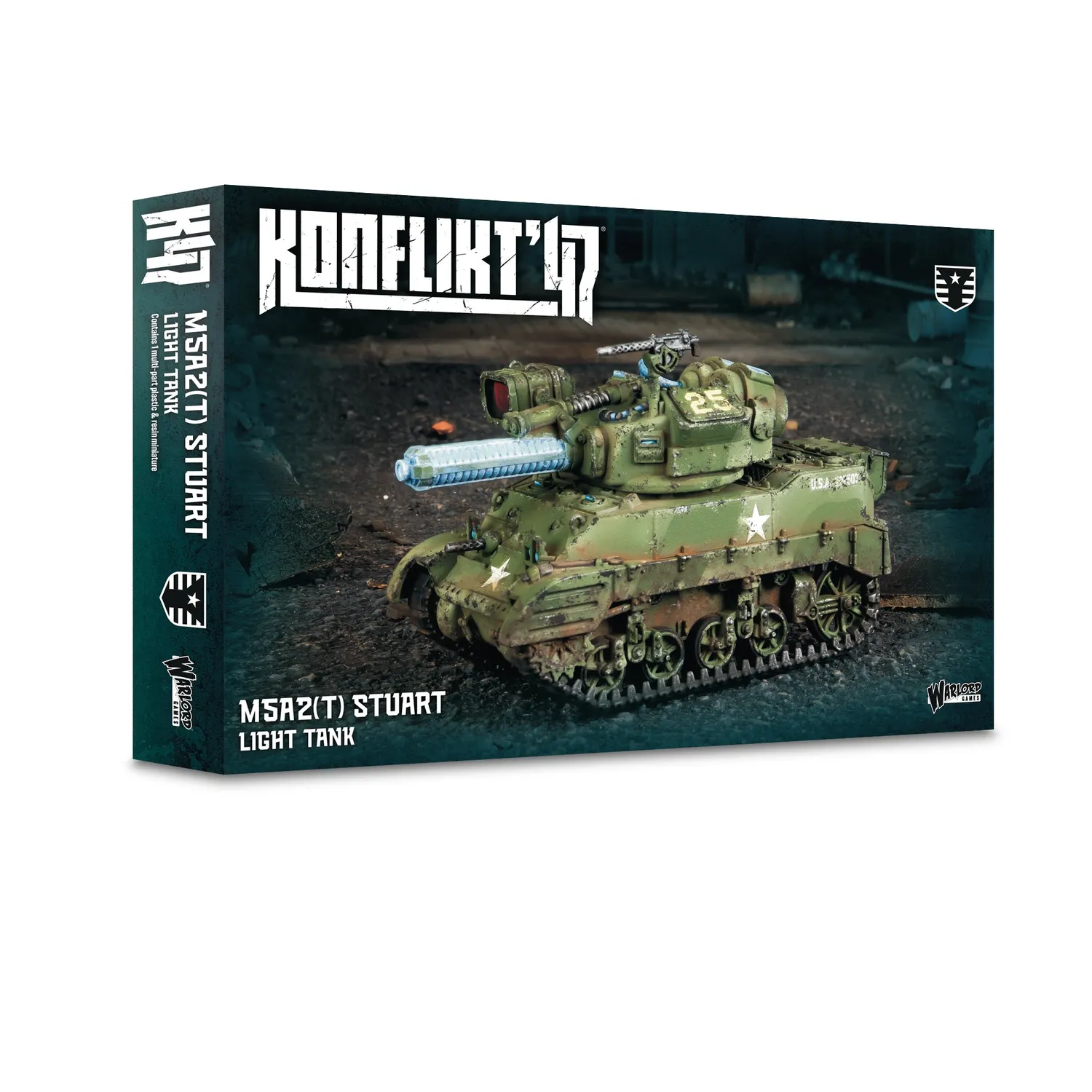 Bolt Action Konflikt '47 M5A2(T) Stuart Light Tank char Tesla en résine et plastique