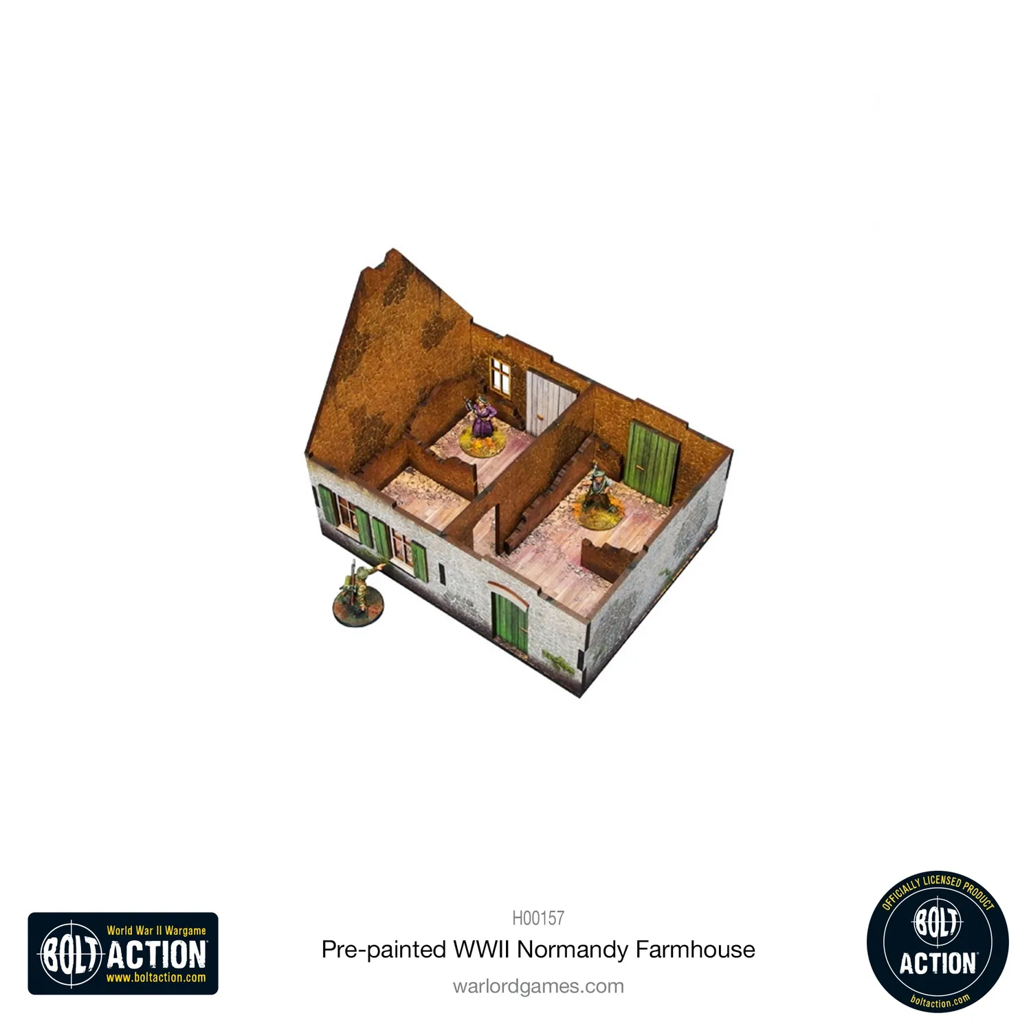 Bolt Action Pre-painted WWII Normandy Farmhouse décor prépeint 28 mm