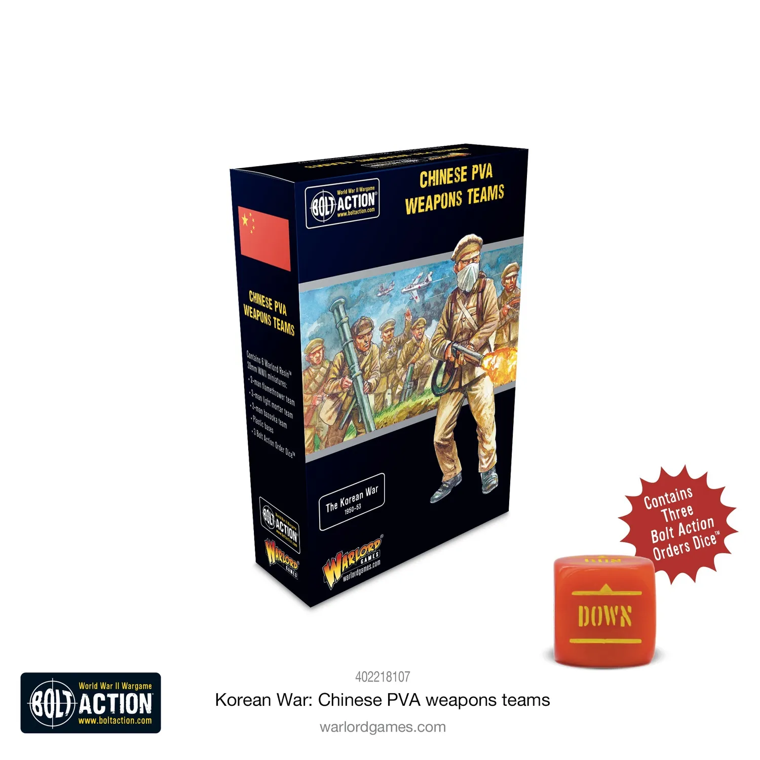 Bolt Action Korean War Chinese PVA weapons teams figurines soutien