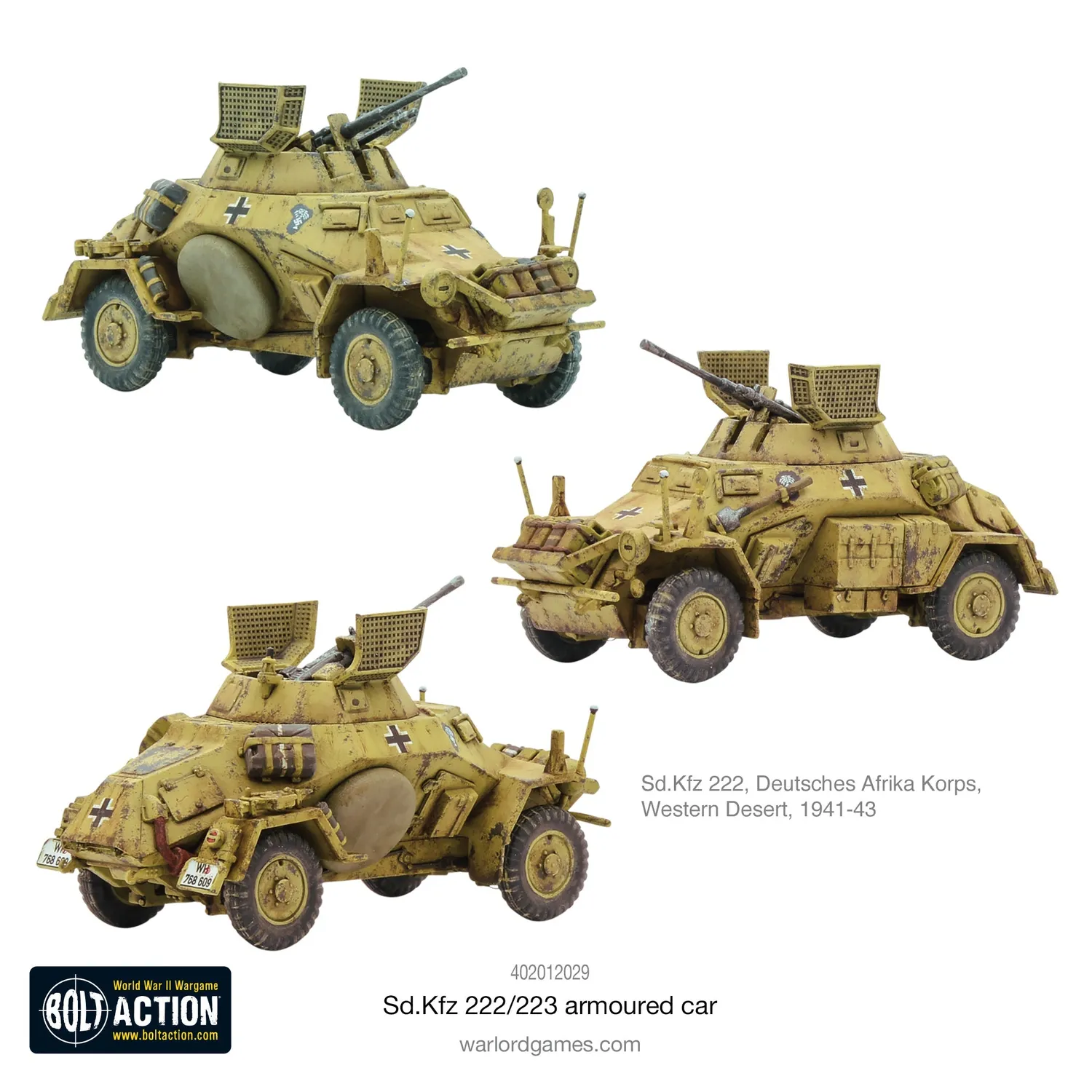 Bolt Action Sd.Kfz 222/223 voiture blindée plastique