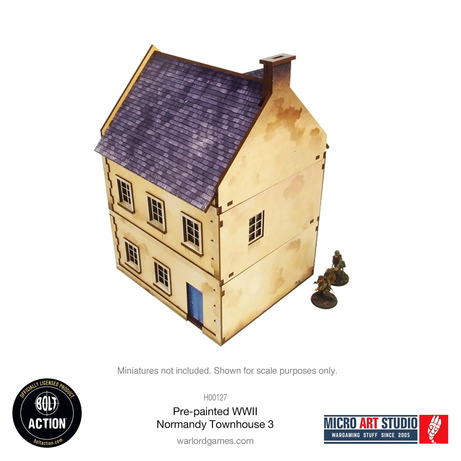 Bolt Action Normandy Townhouse 3 bâtiment prépeint 28mm