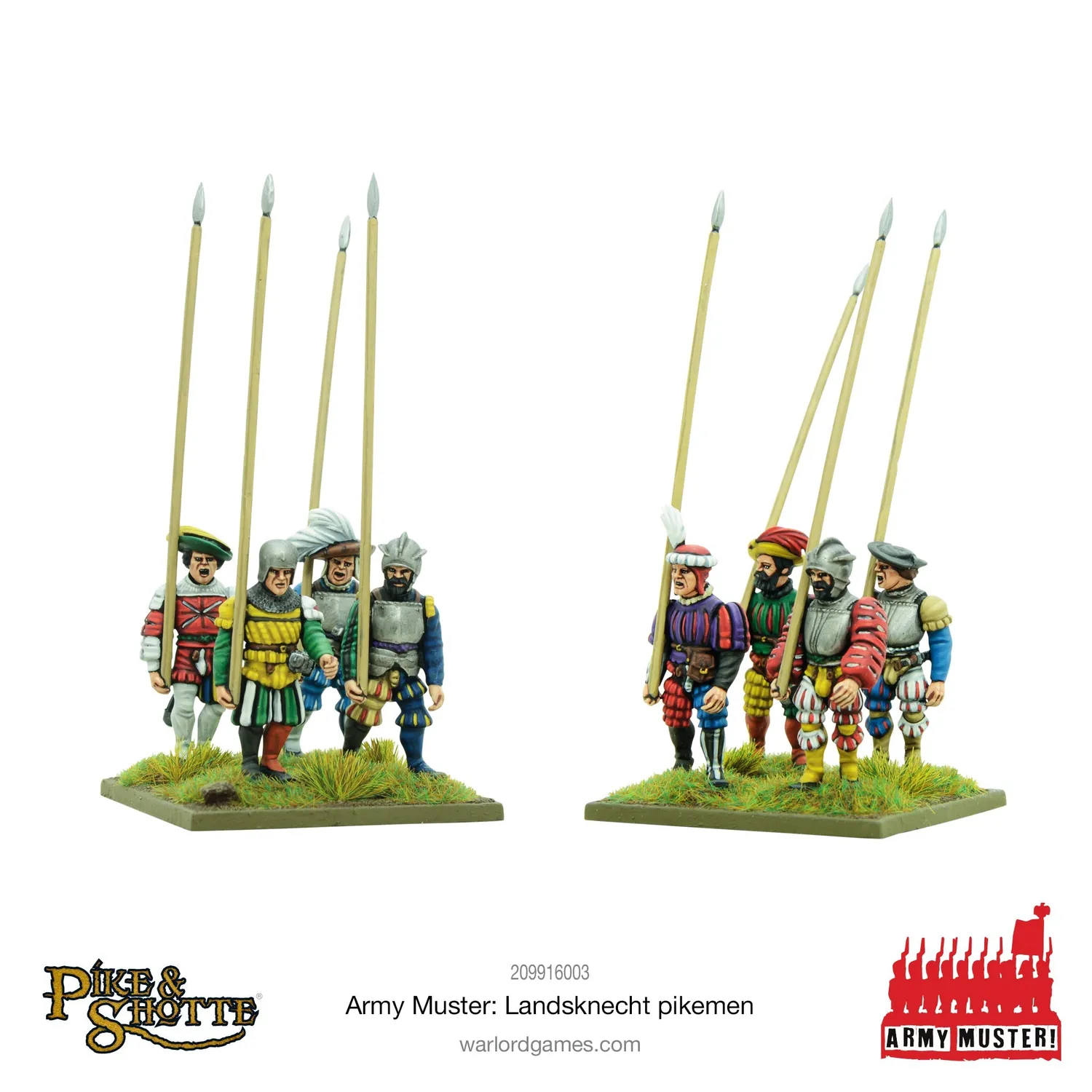 Warlord Games Army Muster Landsknecht Pikemen figurines lot 90