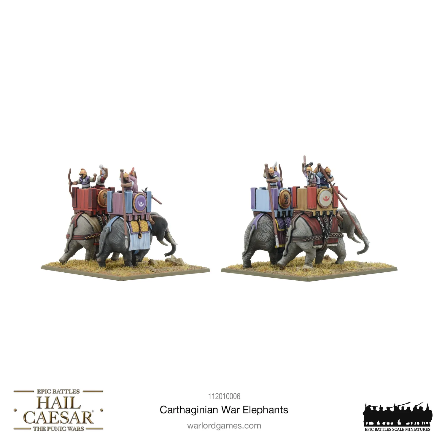 Bolt Action Hail Caesar Carthaginian War Elephants éléphants x4