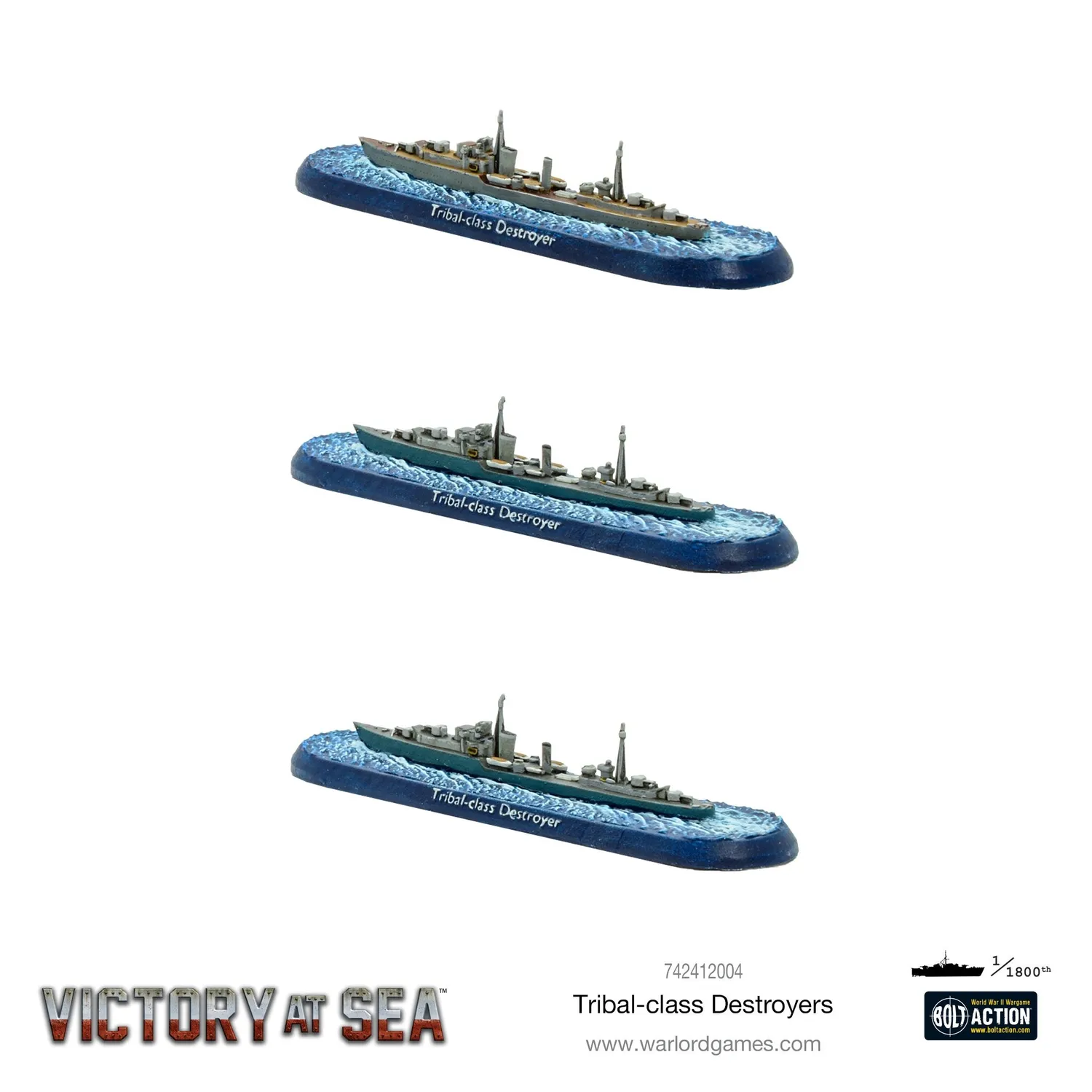 Bolt Action Victory at Sea Tribal-class destroyers navires Royal Navy