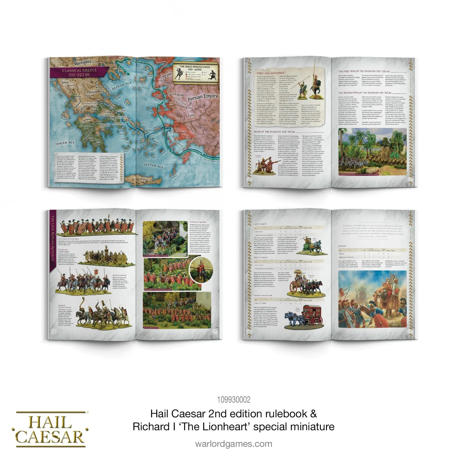 Bolt Action Hail Caesar rulebook 2nd edition livre et figurine Richard I