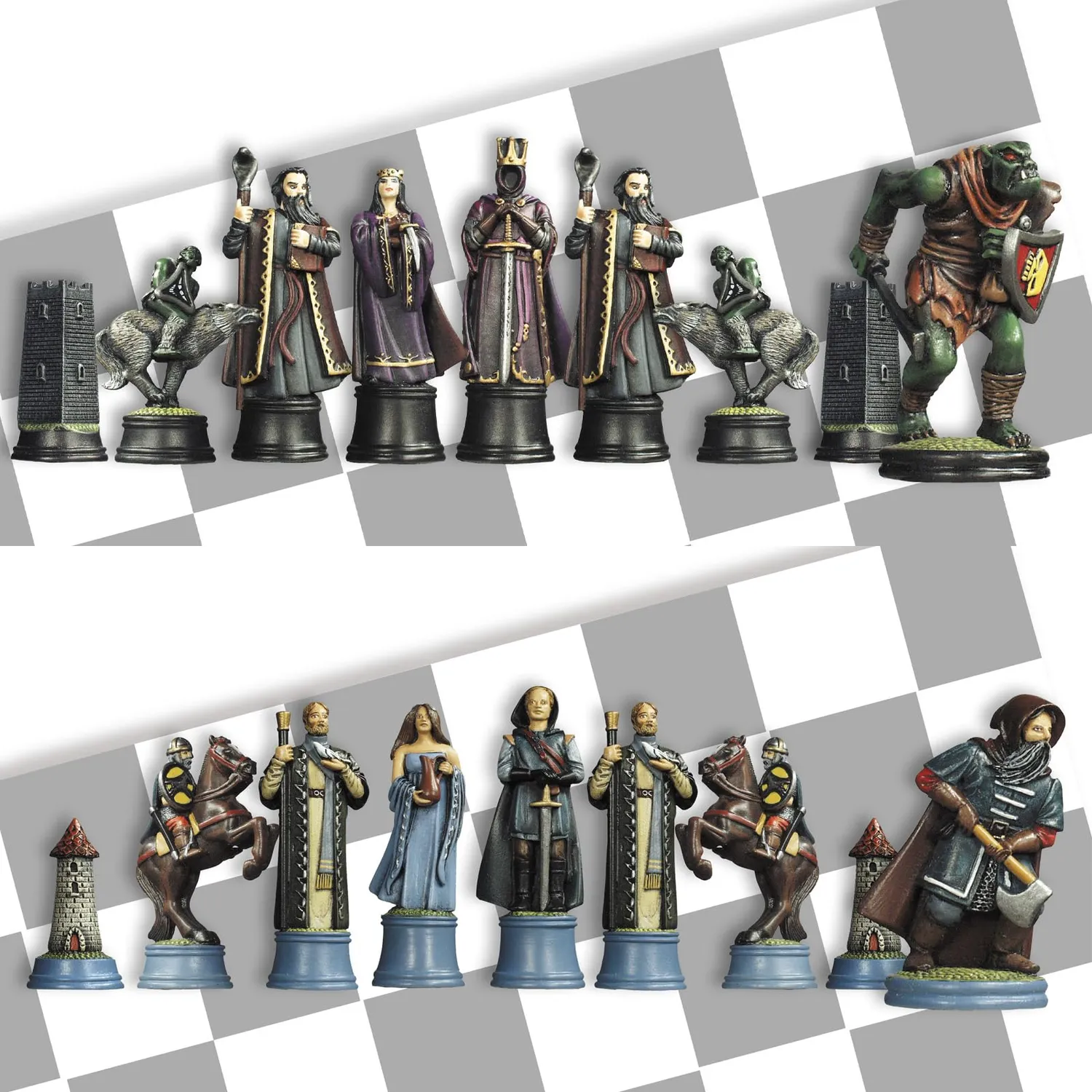 Prince August Fantasy Chess Lords of The West contre Servants of The Shadows moules échecs