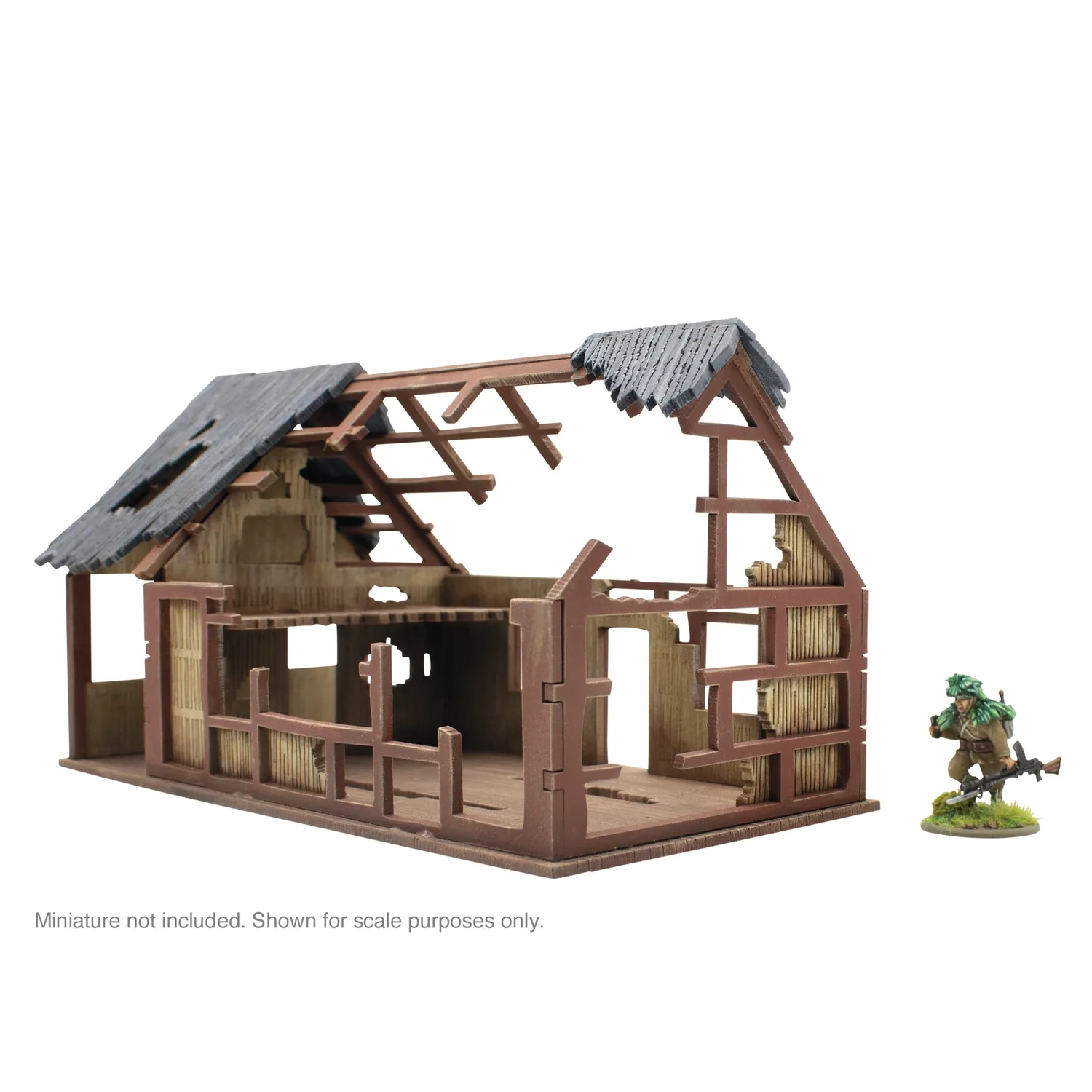 Bolt Action Pacific Theatre Large building ruins ruine MDF