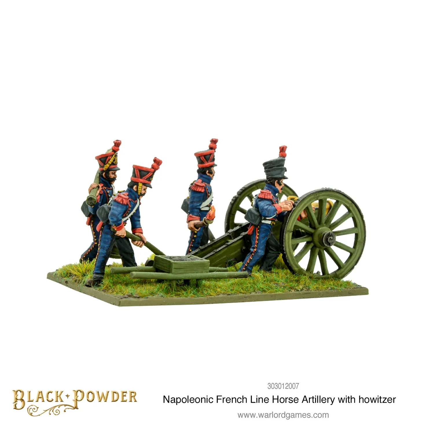Bolt Action Napoleonic French Line Horse Artillery with howitzer figurines