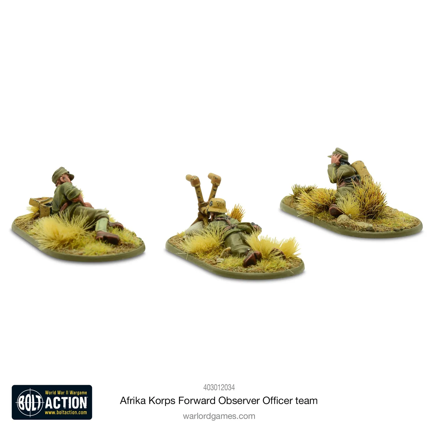 Bolt Action Afrika Korps Forward Observer team figurines métal x3