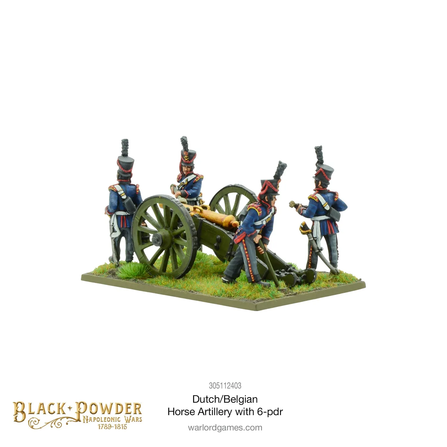 Bolt Action Black Powder Dutch-Belgian Horse Artillery 6-pdr figurines résine