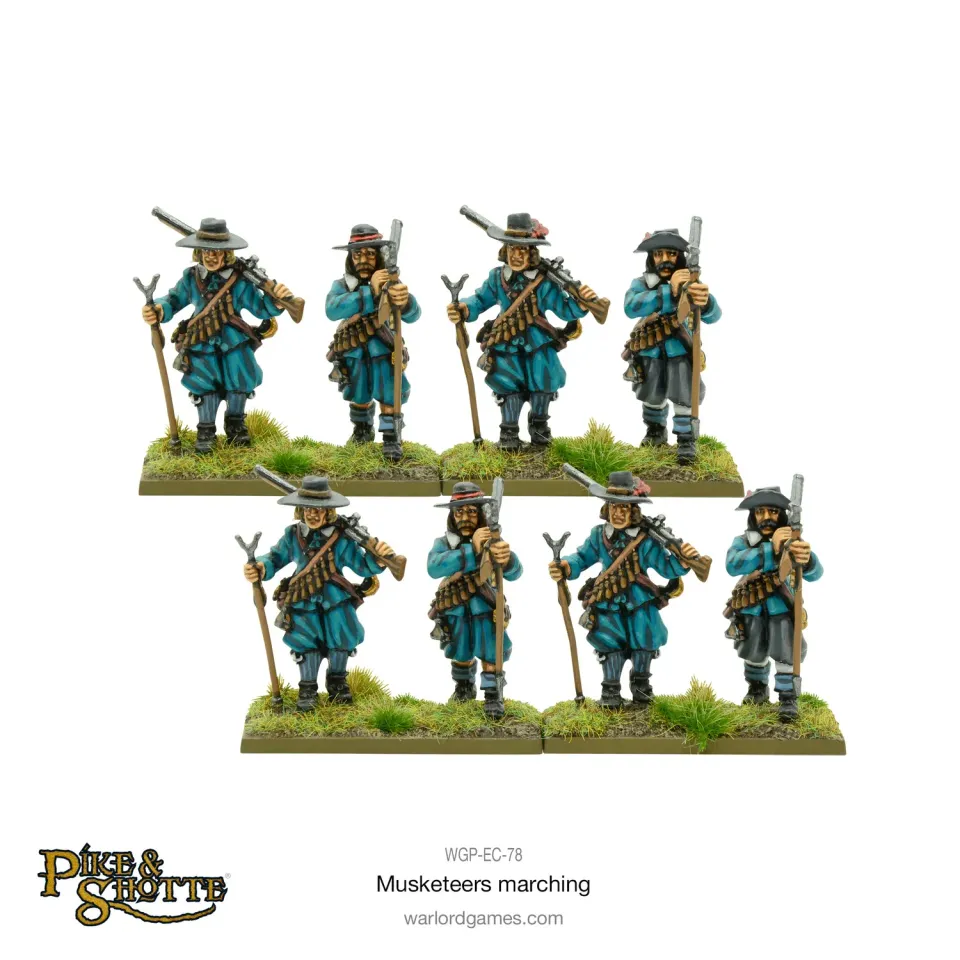 Warlord Games Pike & Shotte Musketeers Marching figurines infanterie métal
