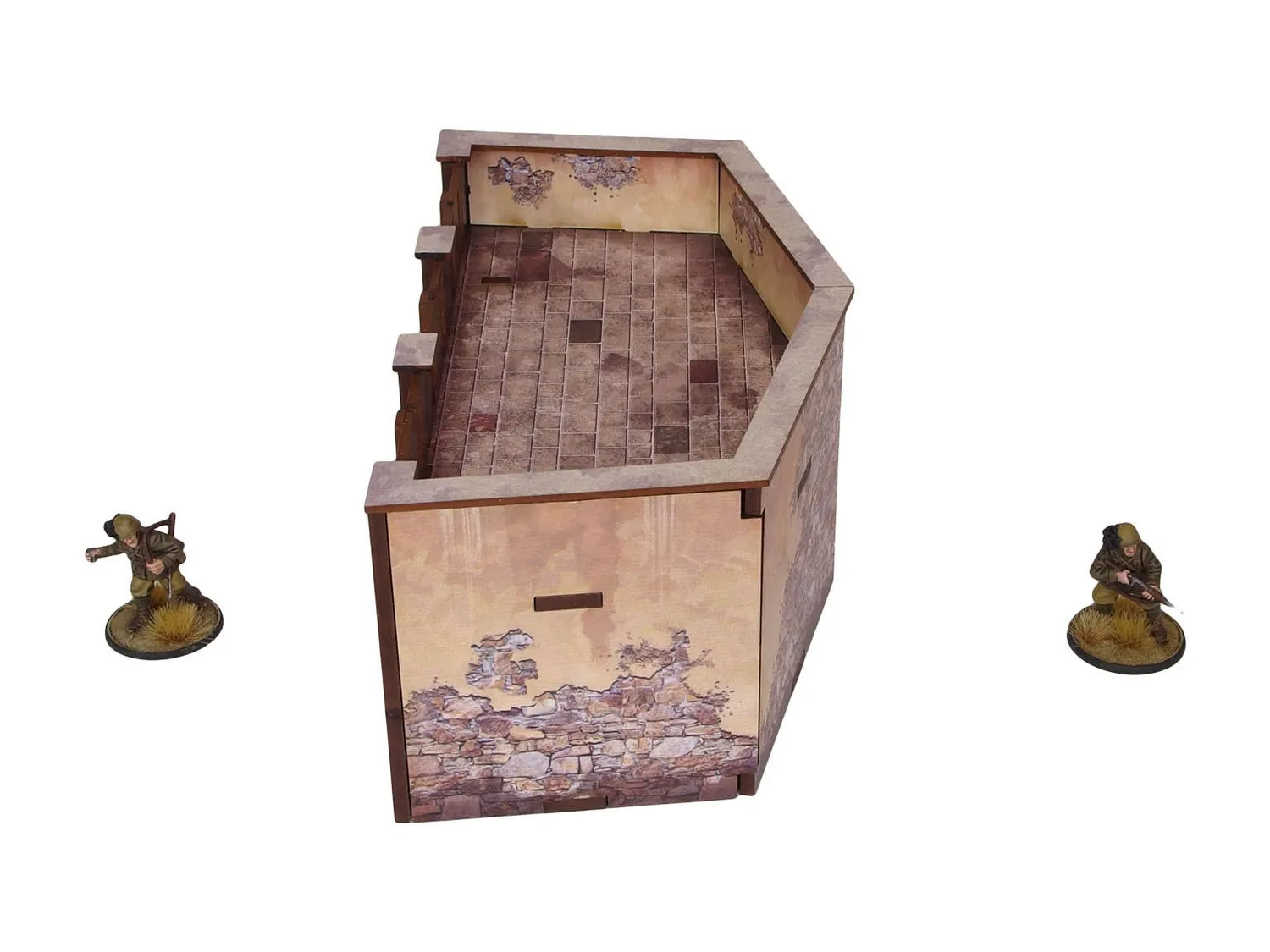 Bolt Action WW2 Italy Terrace (1) décor prépeint 28 mm MDF