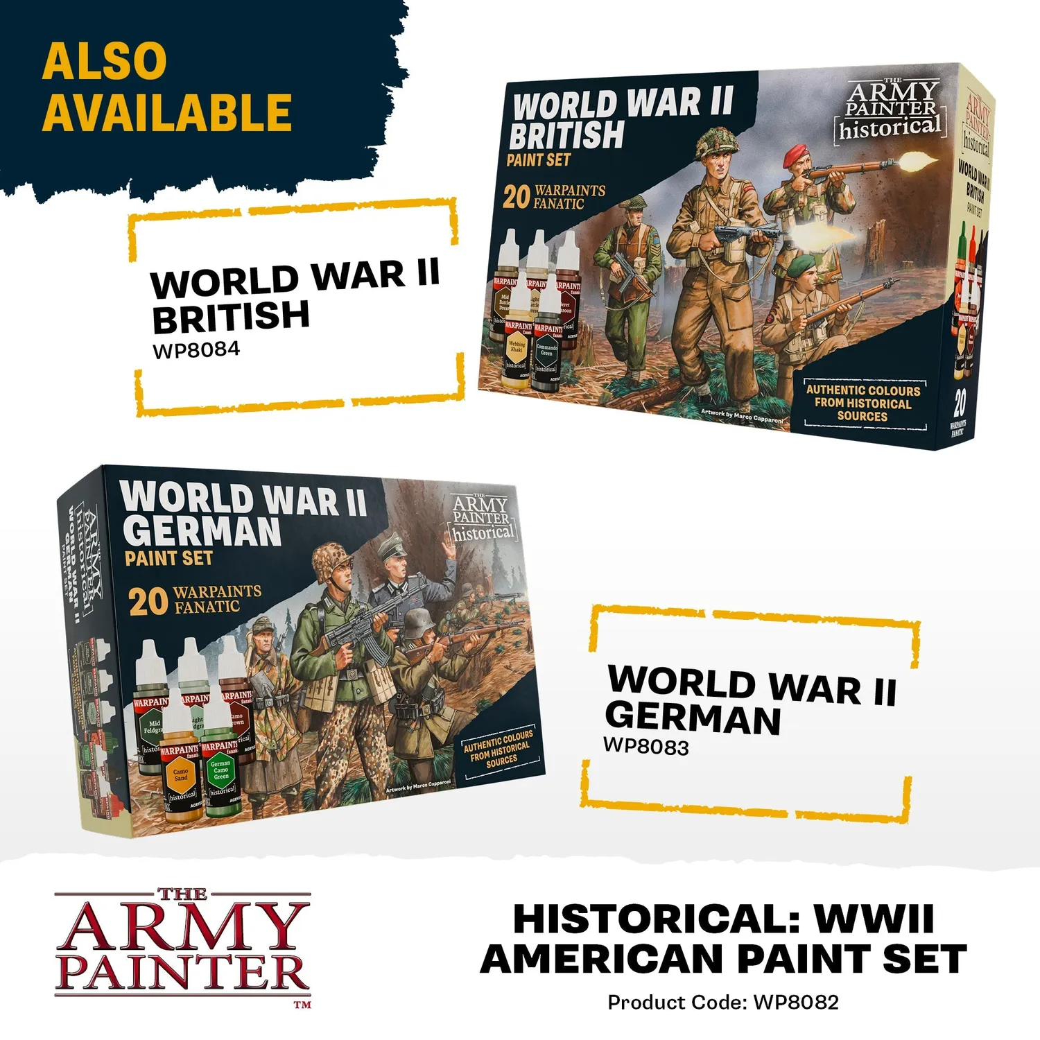 Bolt Action Warpaints Fanatic World War II American set peinture 20x18ml