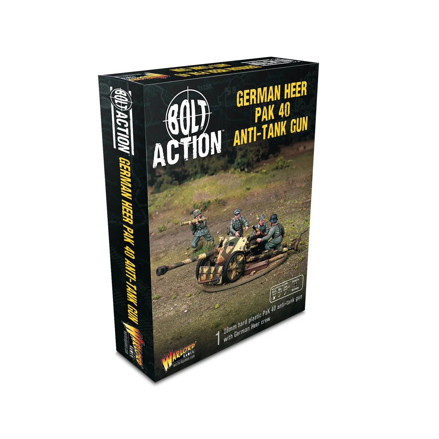 Bolt Action German Pak 40 Anti-Tank Gun canon antichar plastique